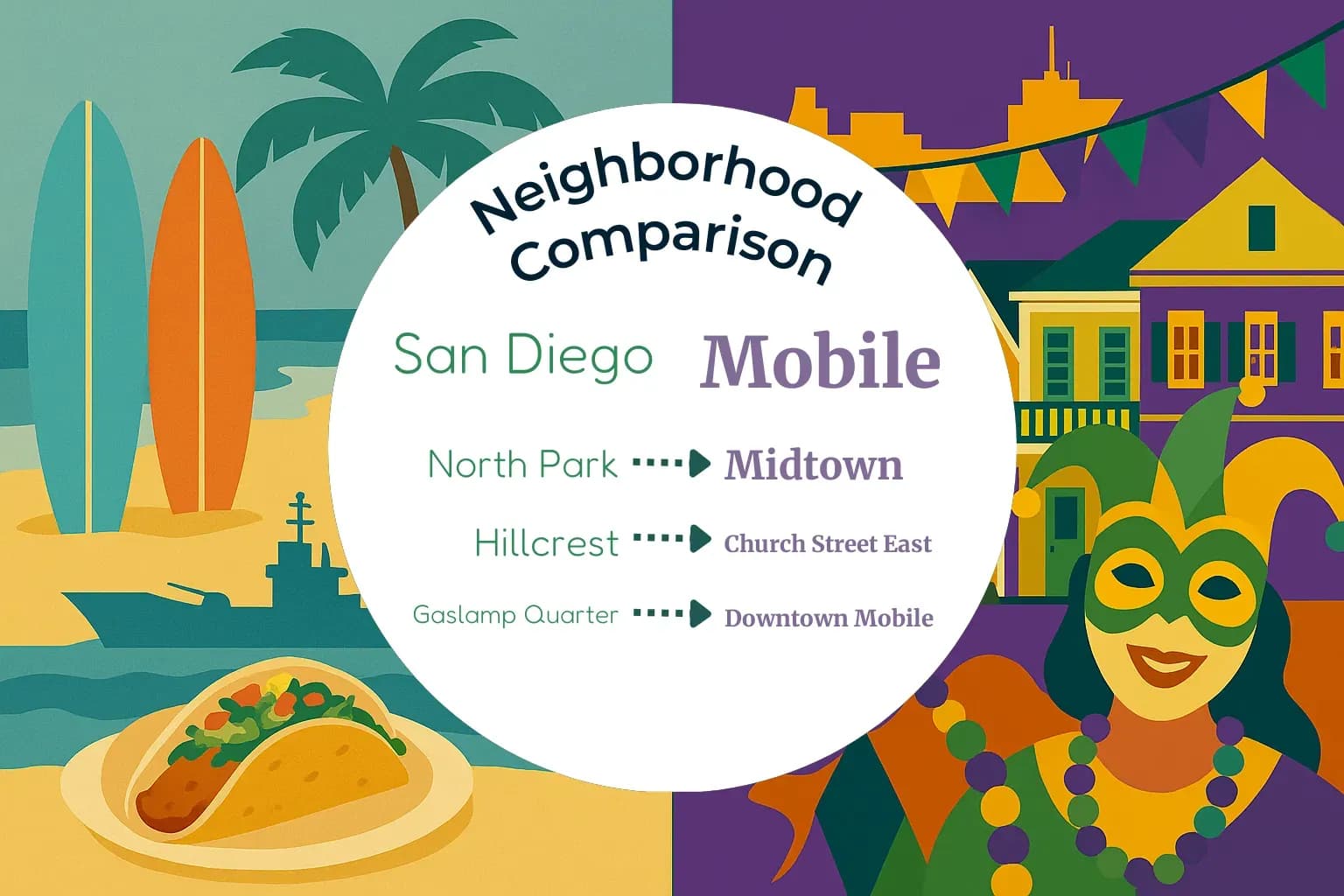 San Diego vs Mobile Neighborhood Comparison