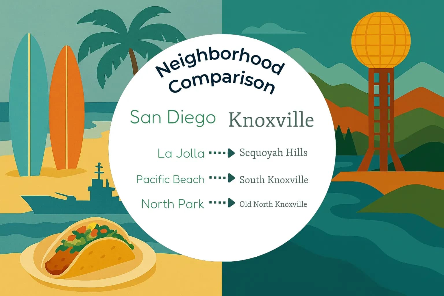 San Diego vs Knoxville Neighborhood Comparison