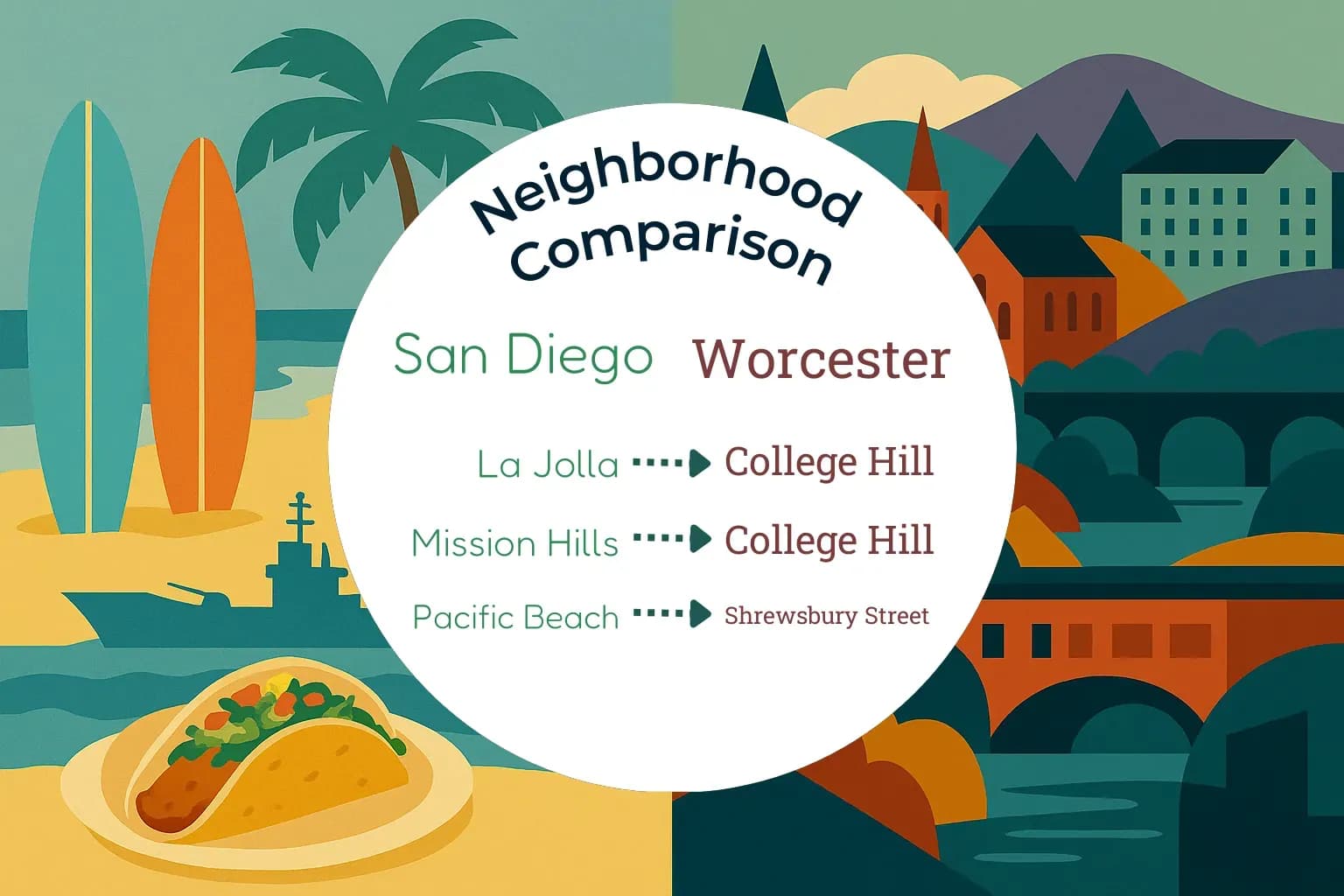 San Diego vs Worcester Neighborhood Comparison