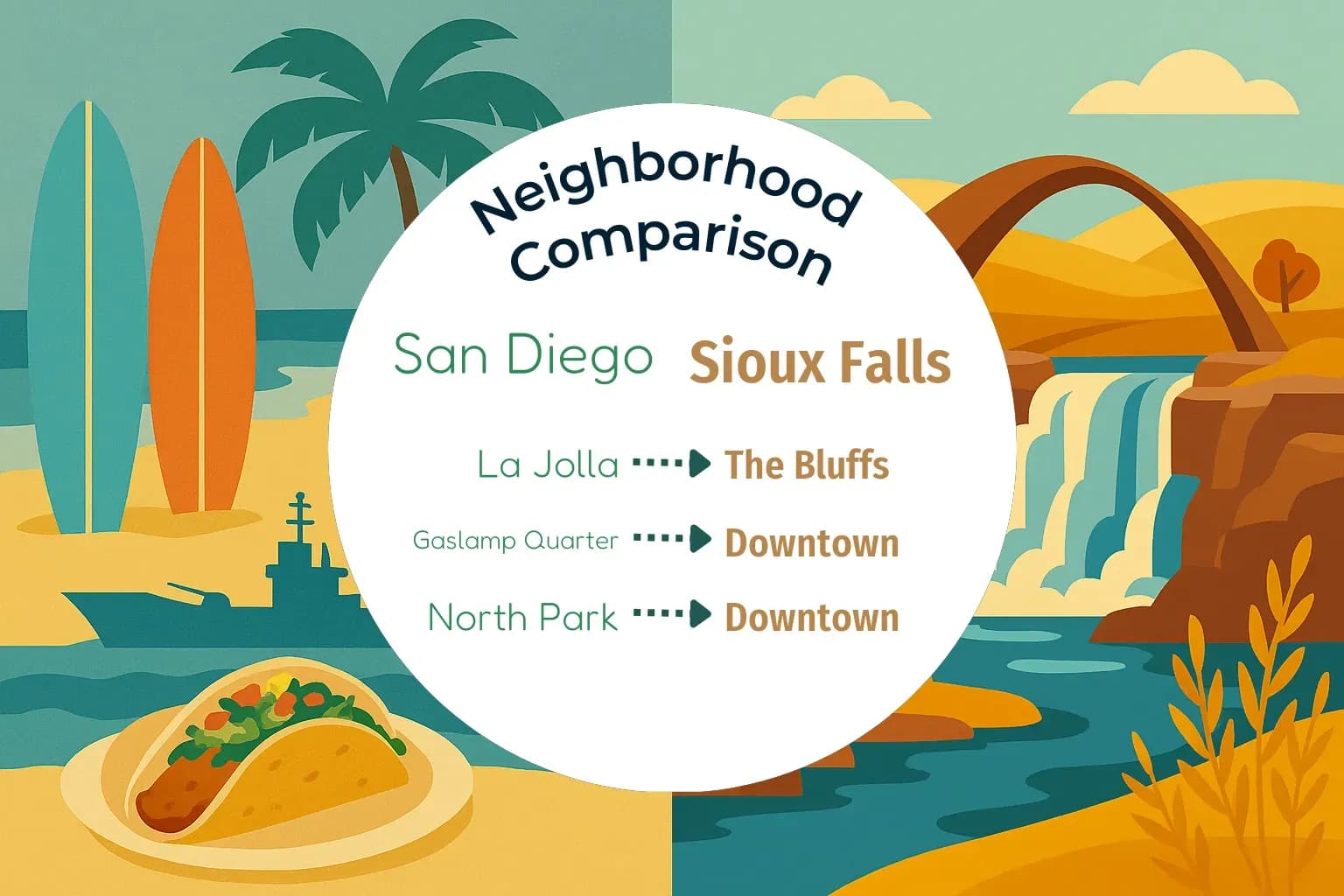 San Diego vs Sioux Falls Neighborhood Comparison