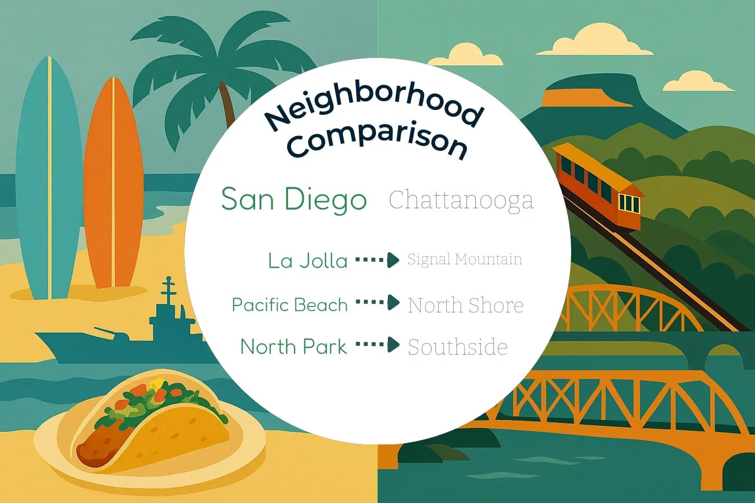 San Diego vs Chattanooga Neighborhood Comparison