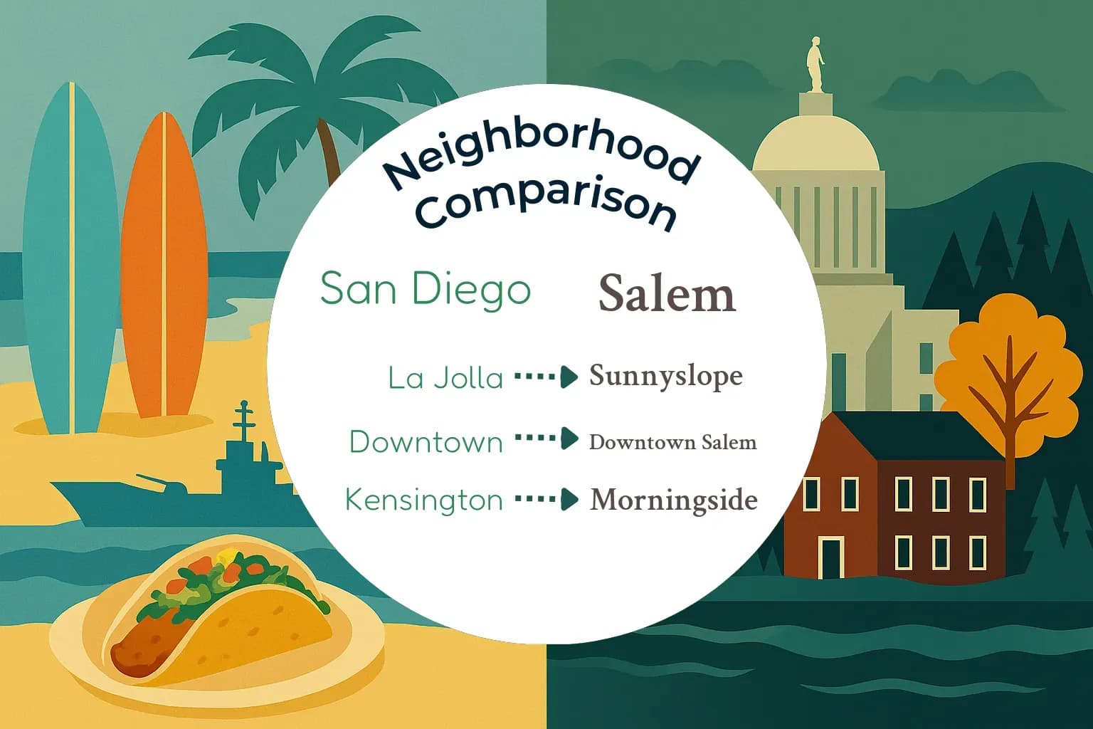 San Diego vs Salem Neighborhood Comparison