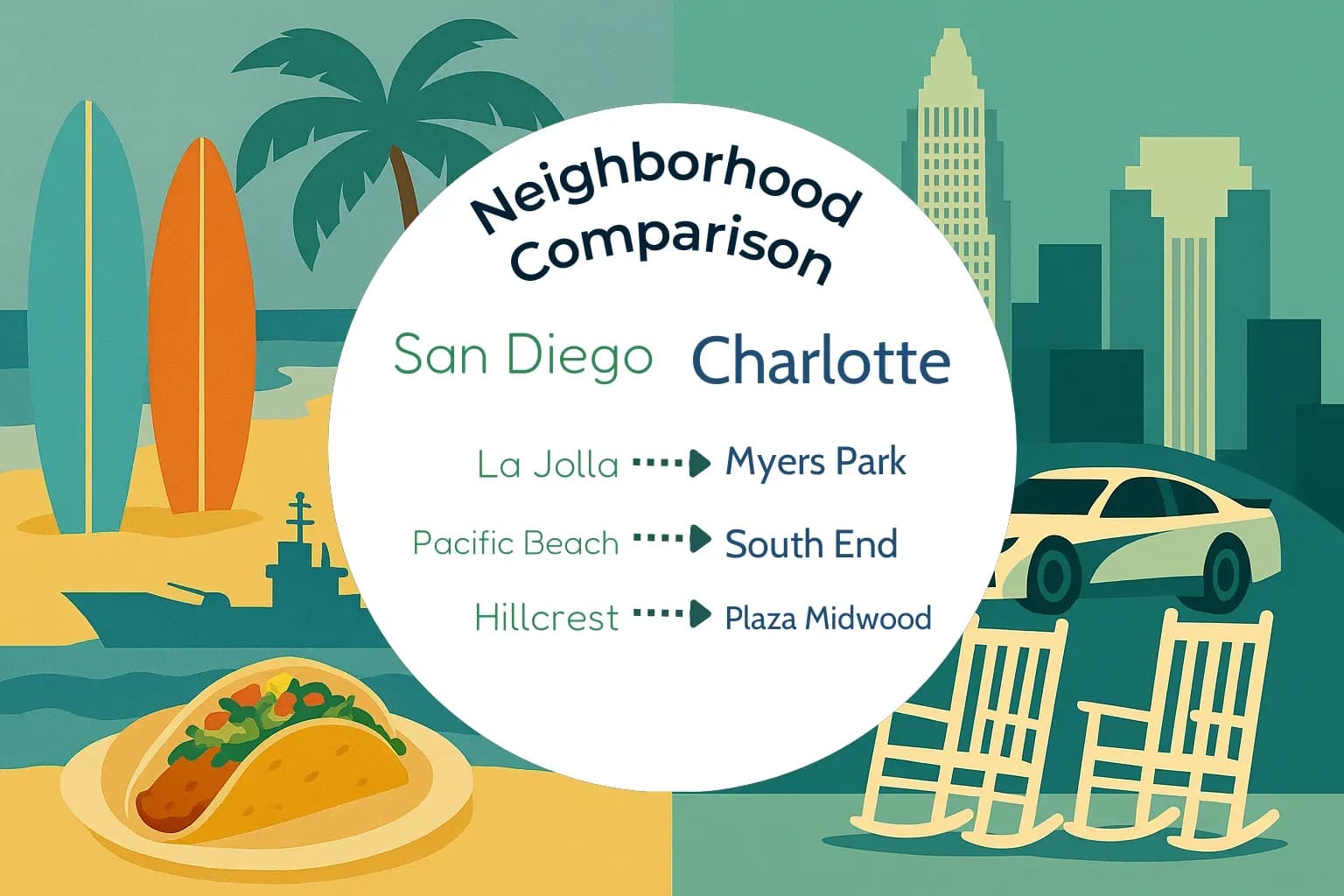 San Diego vs Charlotte Neighborhood Comparison