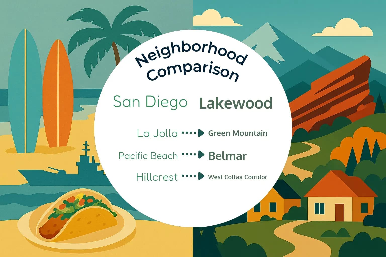 San Diego vs Lakewood Neighborhood Comparison