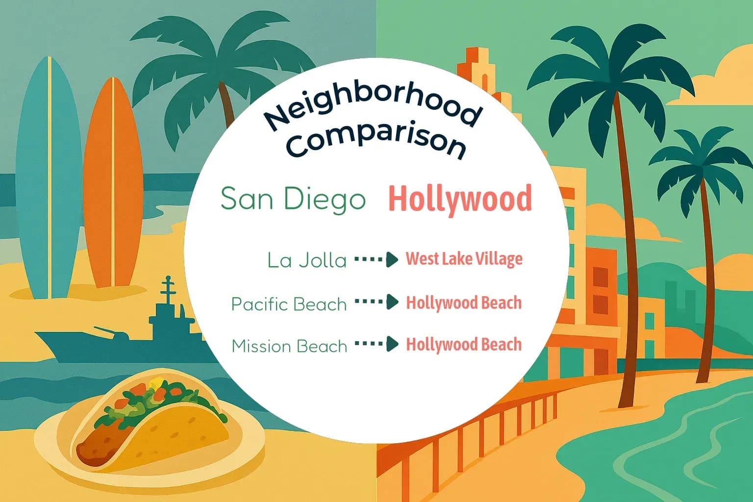 San Diego vs Hollywood Neighborhood Comparison