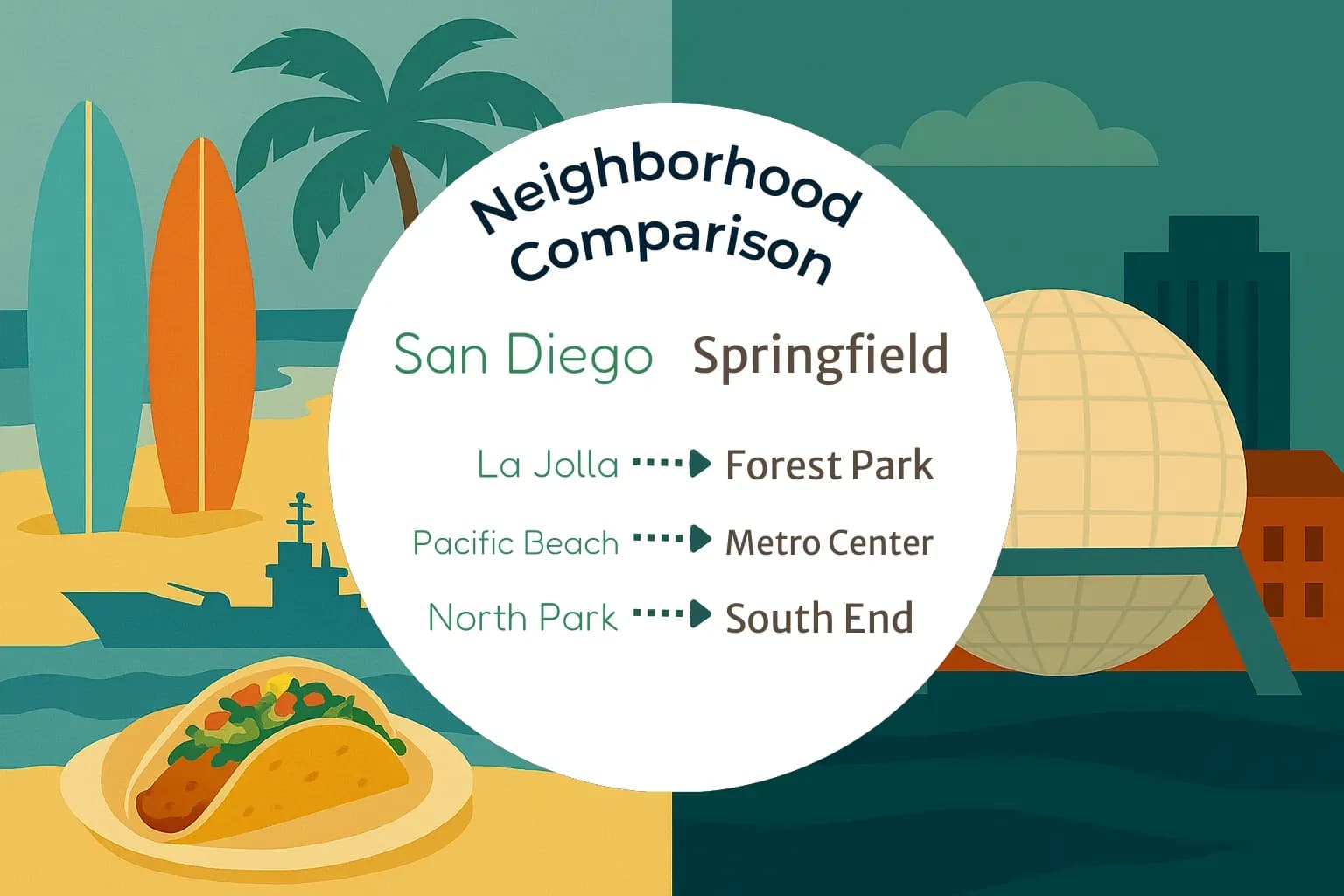San Diego vs Springfield Neighborhood Comparison