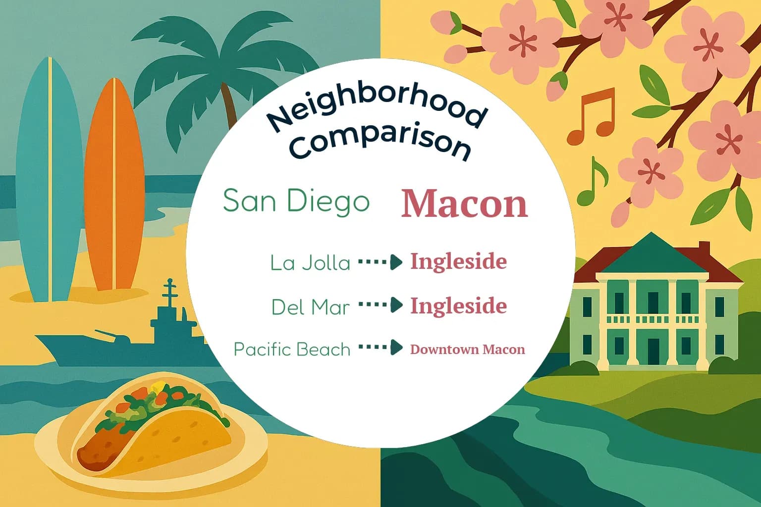 San Diego vs Macon Neighborhood Comparison