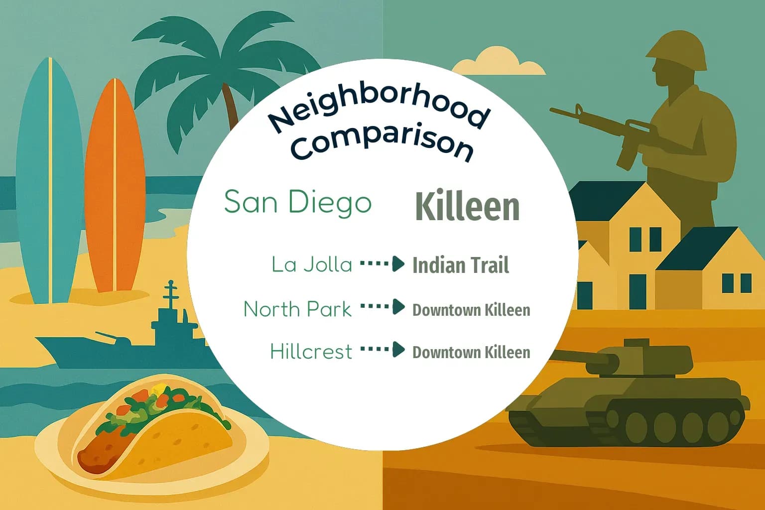 San Diego vs Killeen Neighborhood Comparison