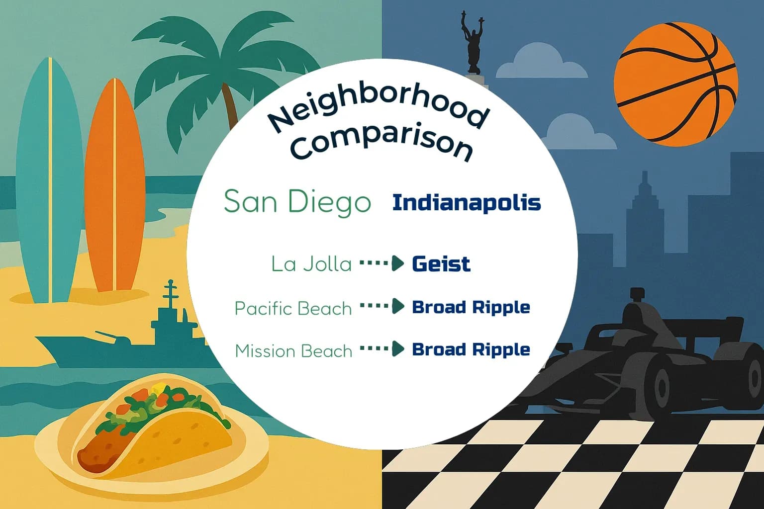 San Diego vs Indianapolis Neighborhood Comparison
