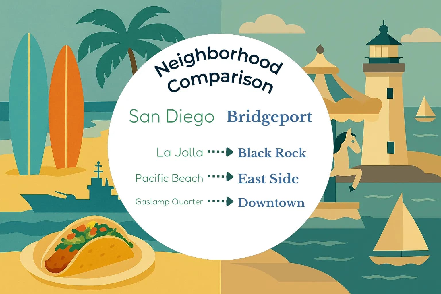 San Diego vs Bridgeport Neighborhood Comparison