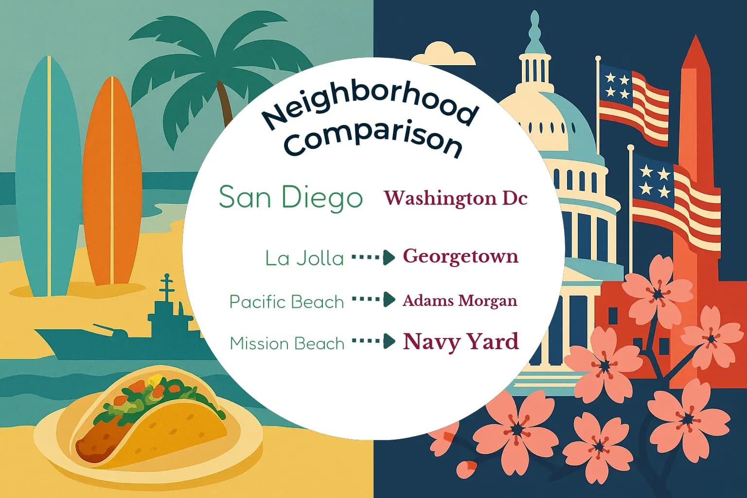 San Diego vs Washington DC Neighborhood Comparison
