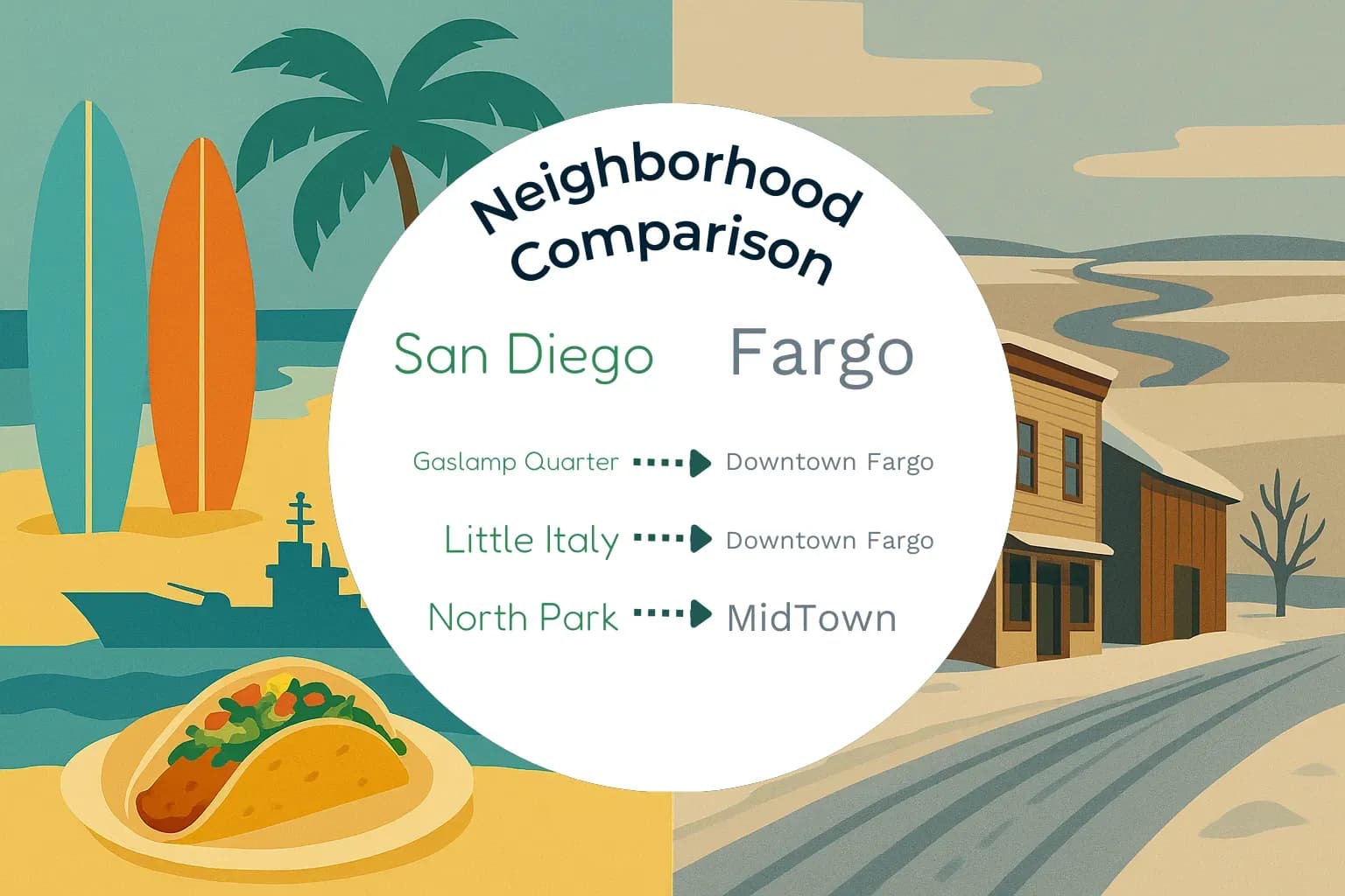 San Diego vs Fargo Neighborhood Comparison