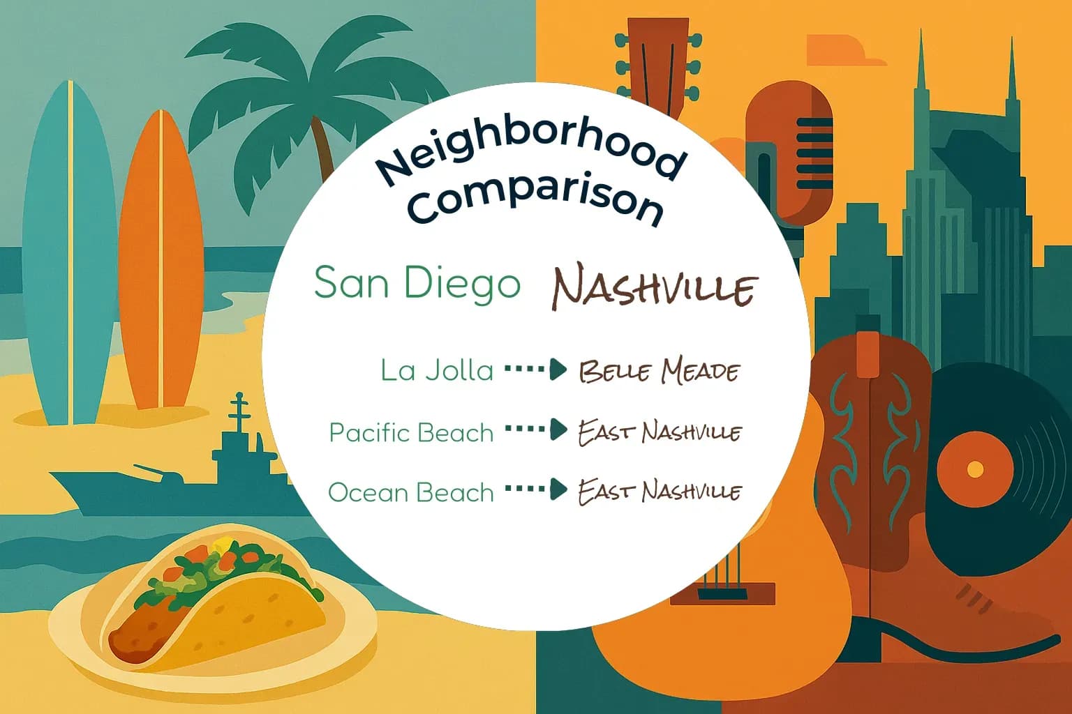 San Diego vs Nashville Neighborhood Comparison
