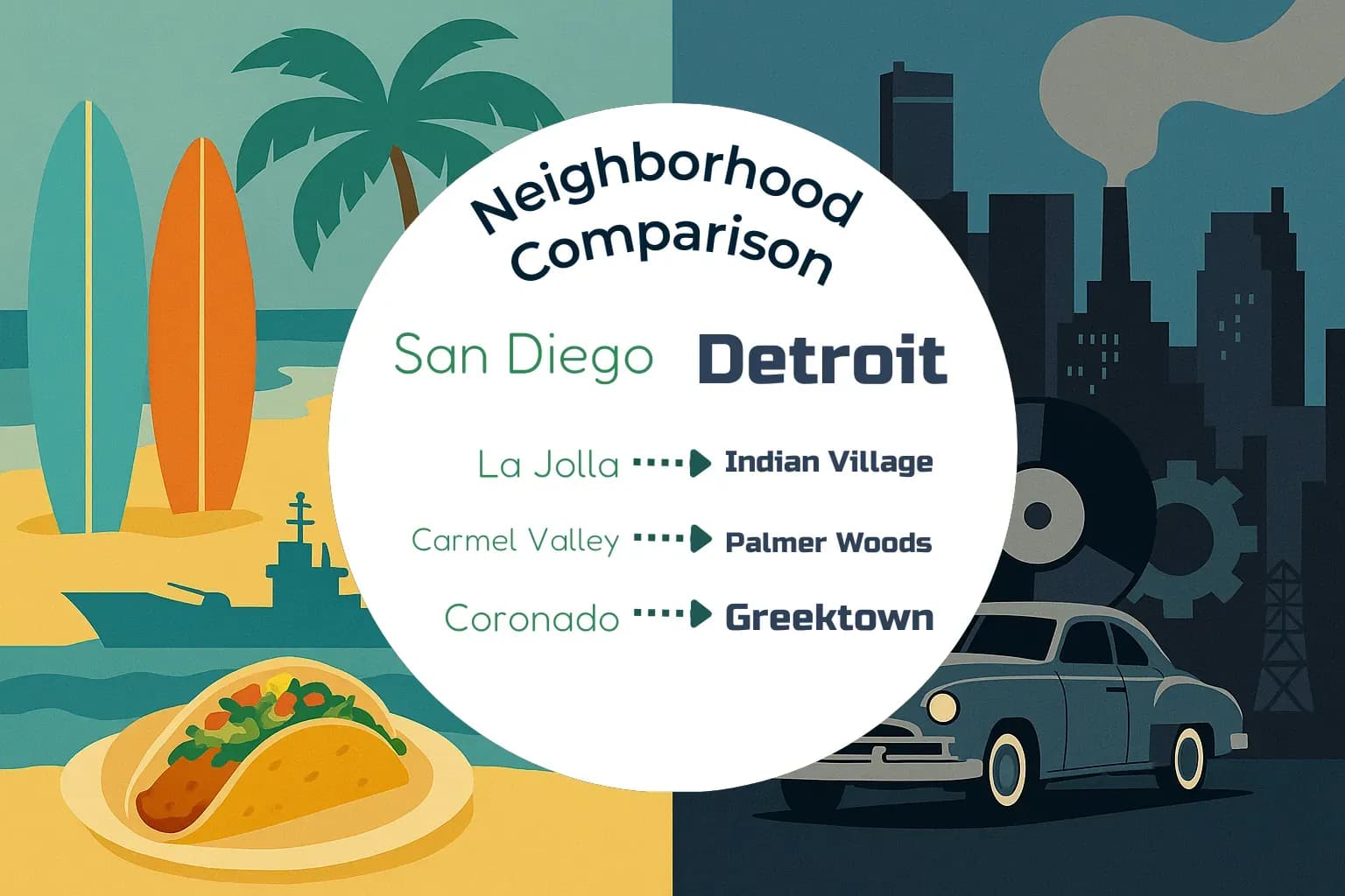 San Diego vs Detroit Neighborhood Comparison