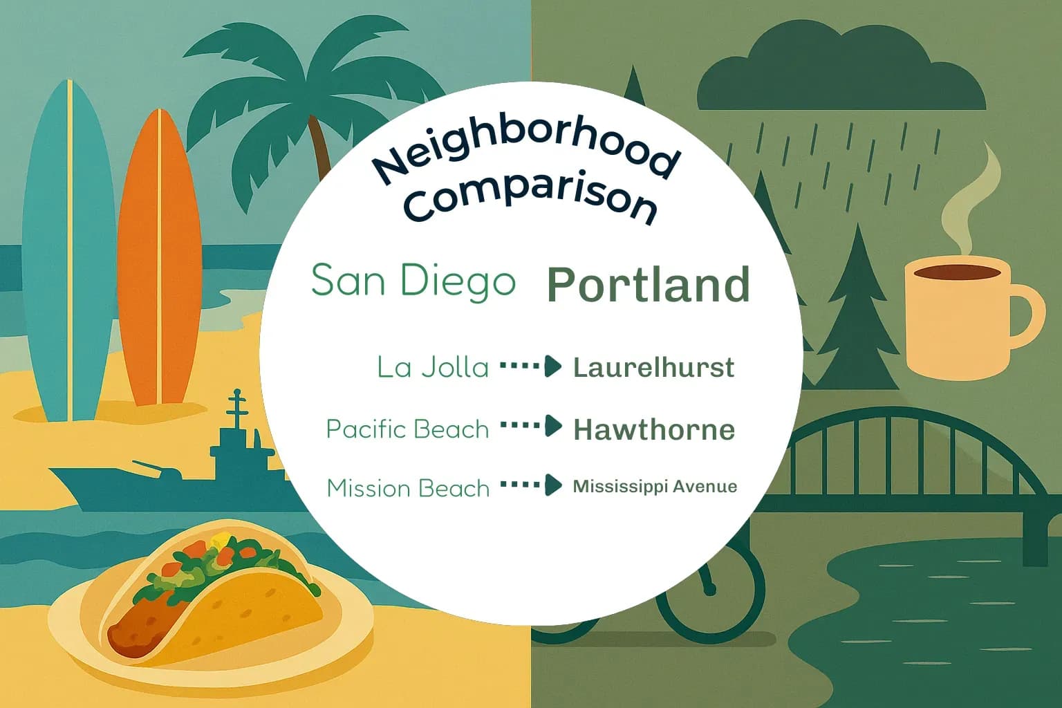 San Diego vs Portland Neighborhood Comparison