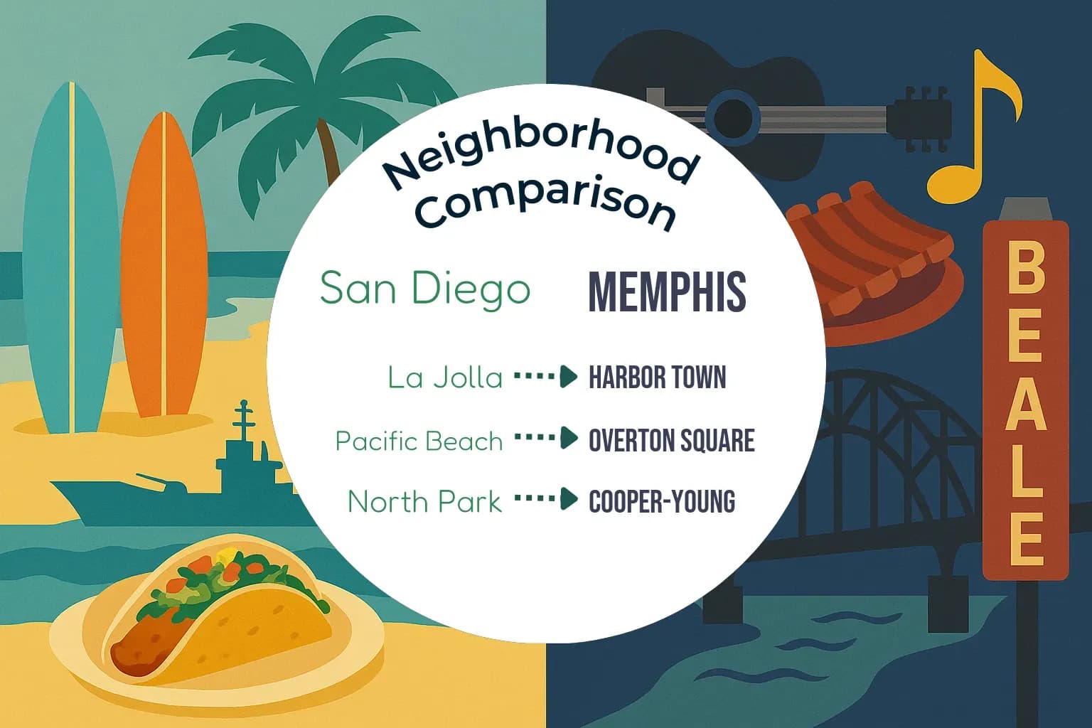 San Diego vs Memphis Neighborhood Comparison