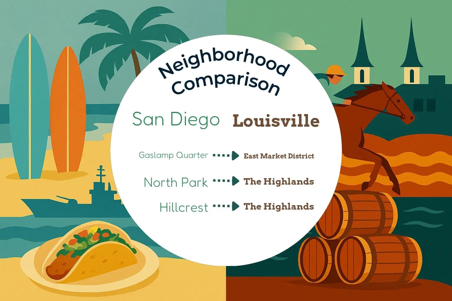 San Diego vs Louisville Neighborhood Comparison