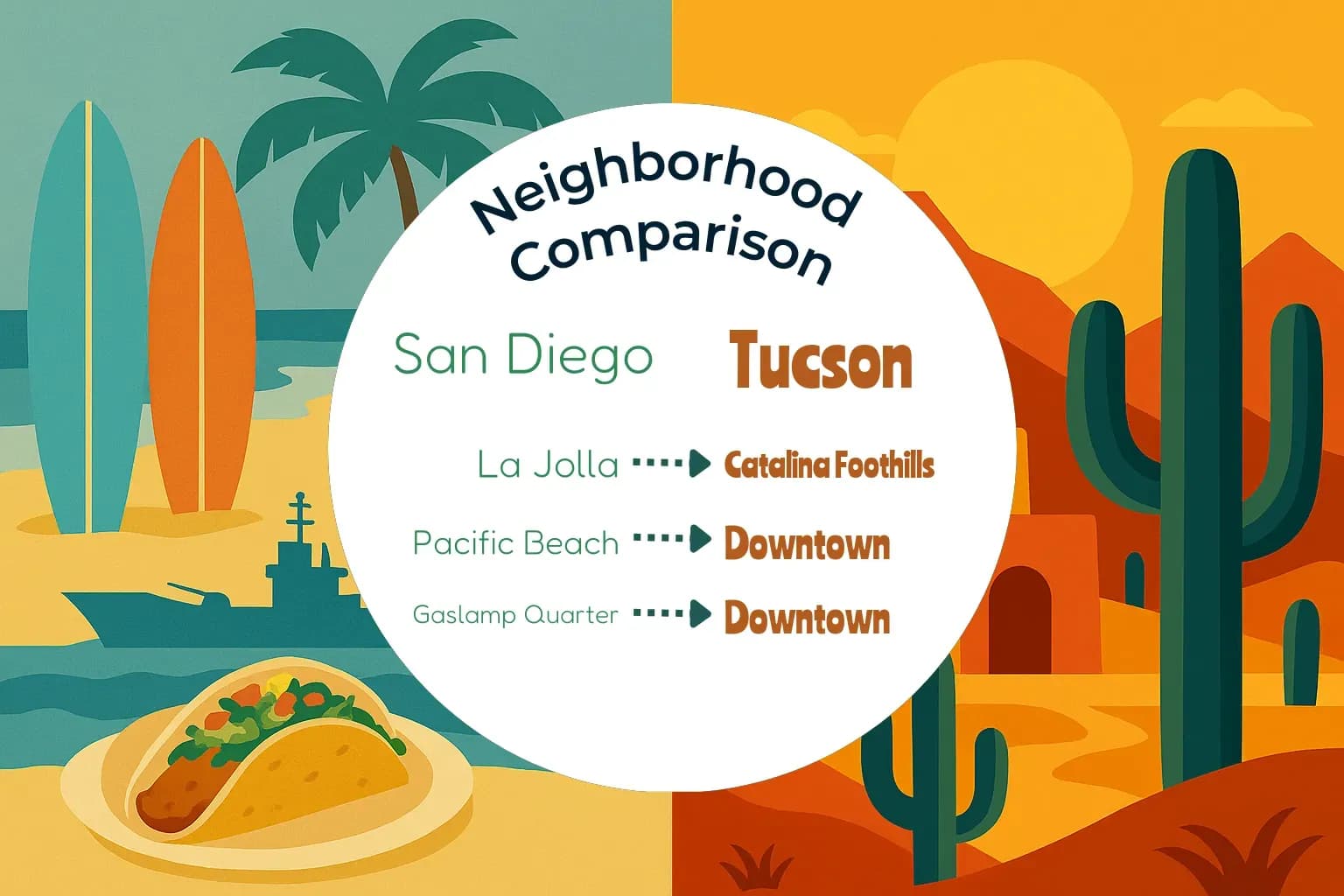 San Diego vs Tucson Neighborhood Comparison