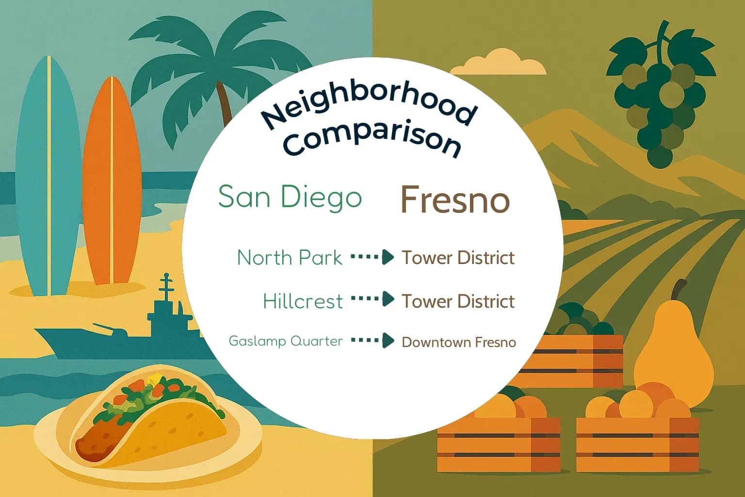 San Diego vs Fresno Neighborhood Comparison