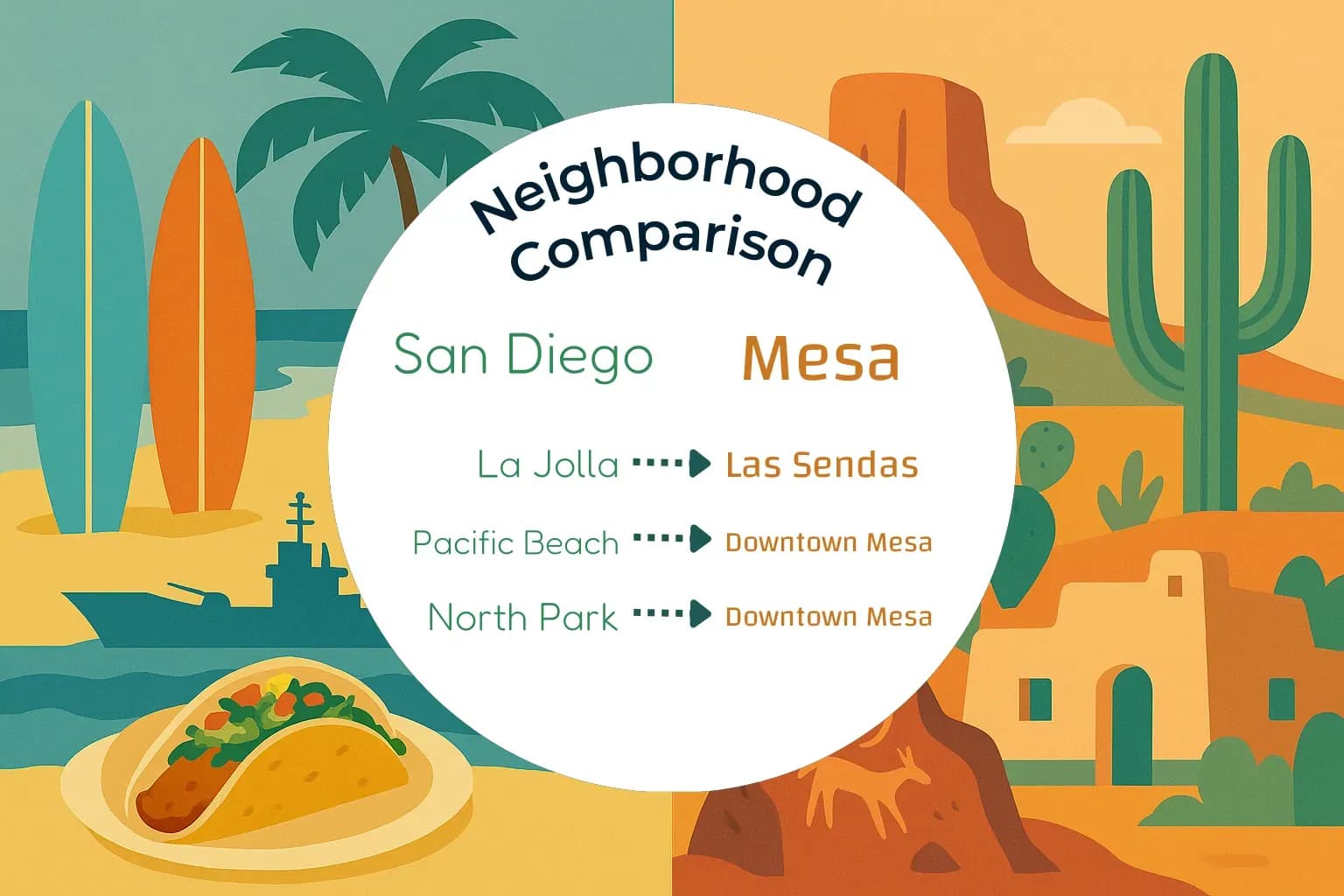 San Diego vs Mesa Neighborhood Comparison