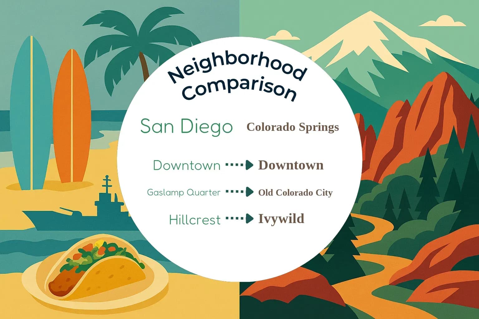 San Diego vs Colorado Springs Neighborhood Comparison