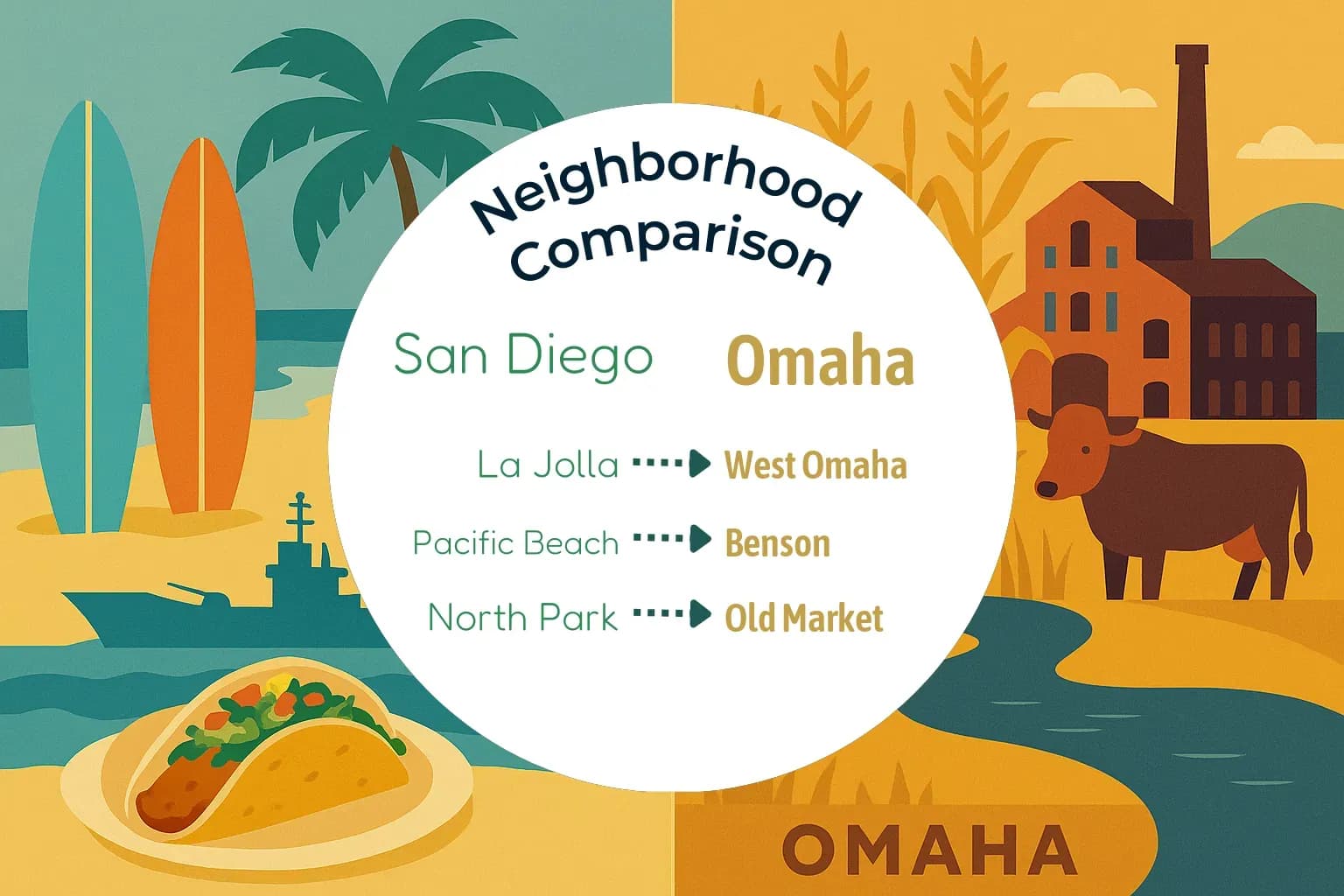 San Diego vs Omaha Neighborhood Comparison