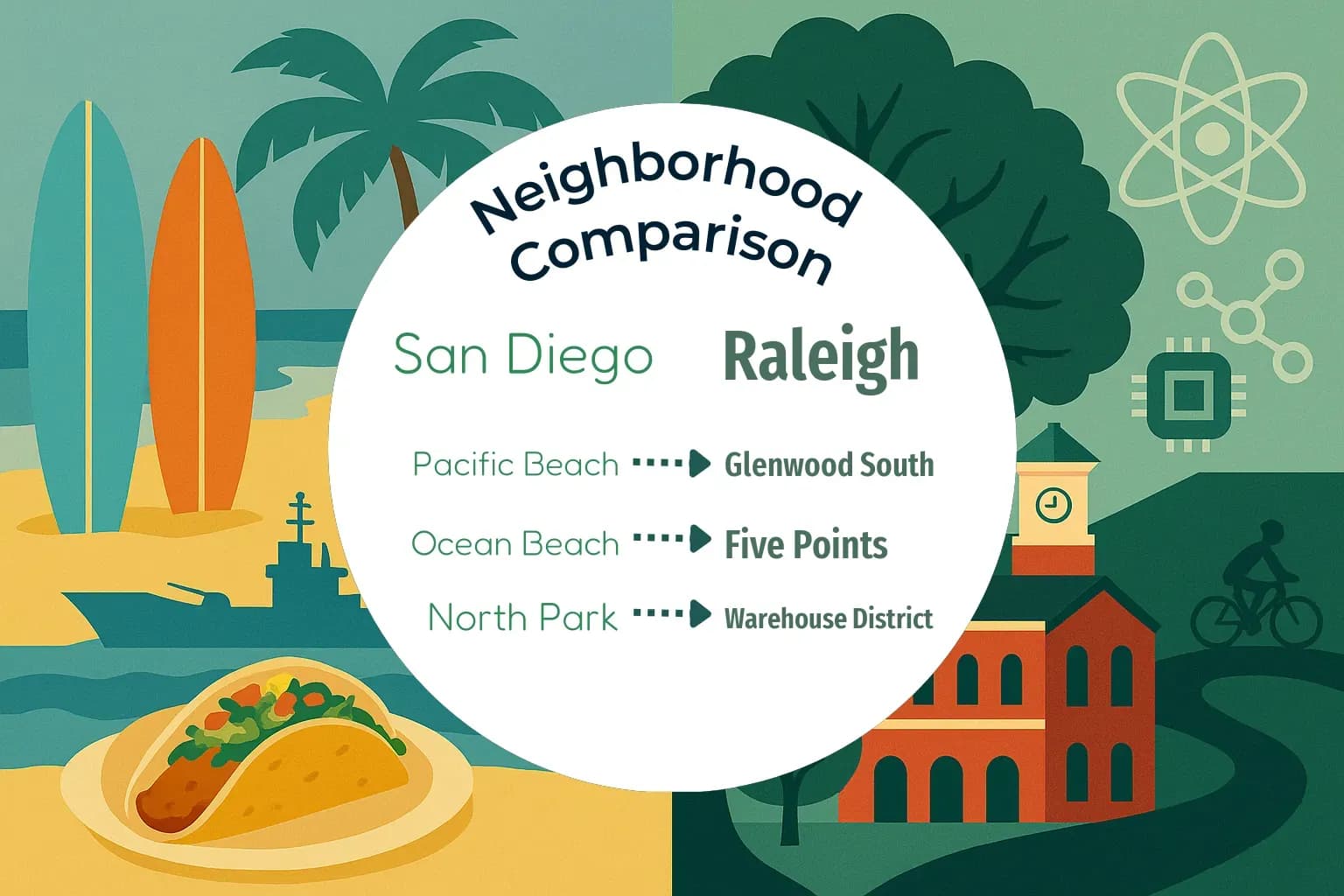 San Diego vs Raleigh Neighborhood Comparison