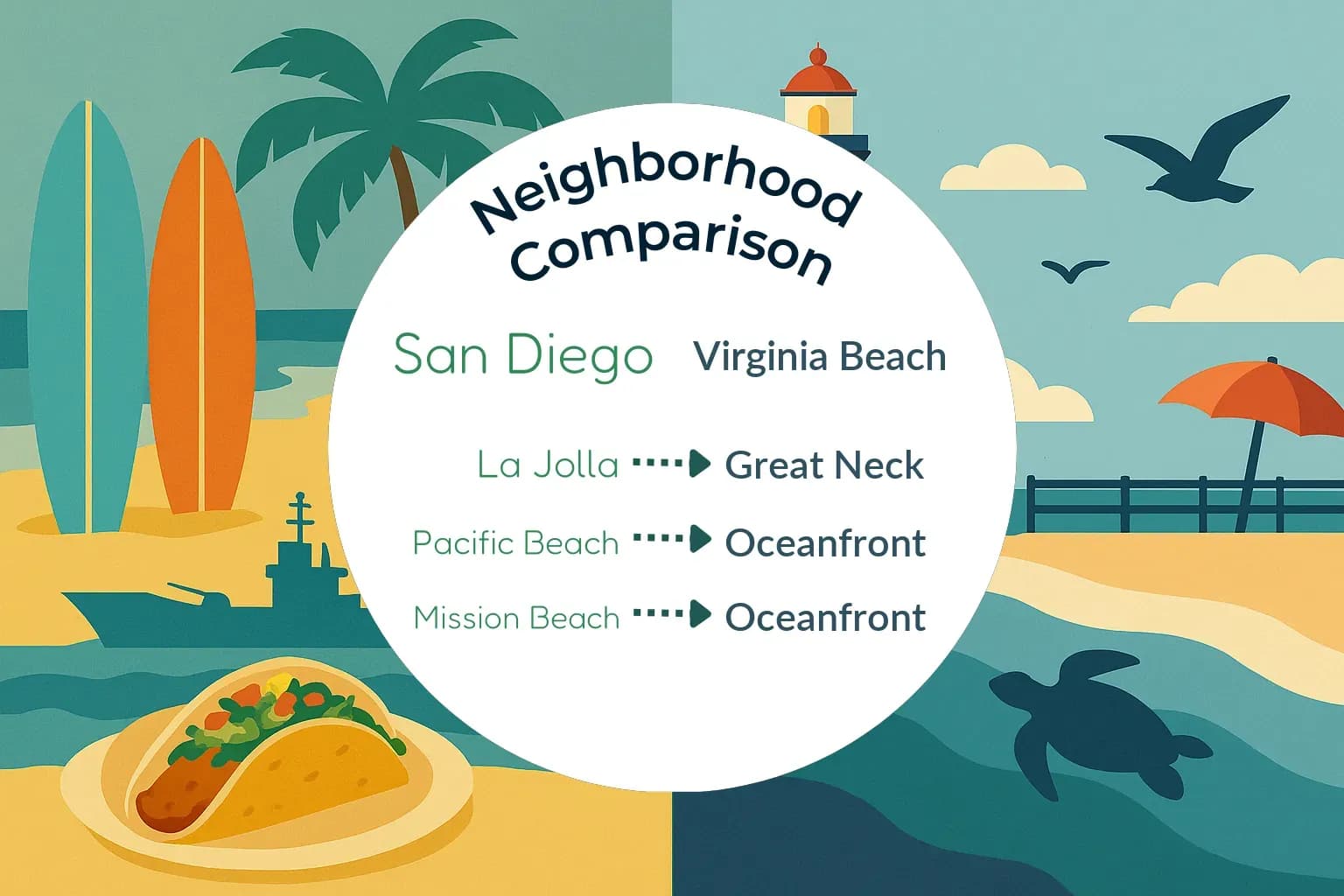 San Diego vs Virginia Beach Neighborhood Comparison