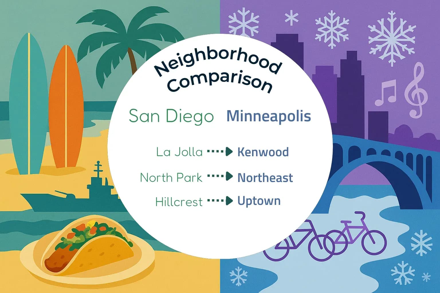 San Diego vs Minneapolis Neighborhood Comparison