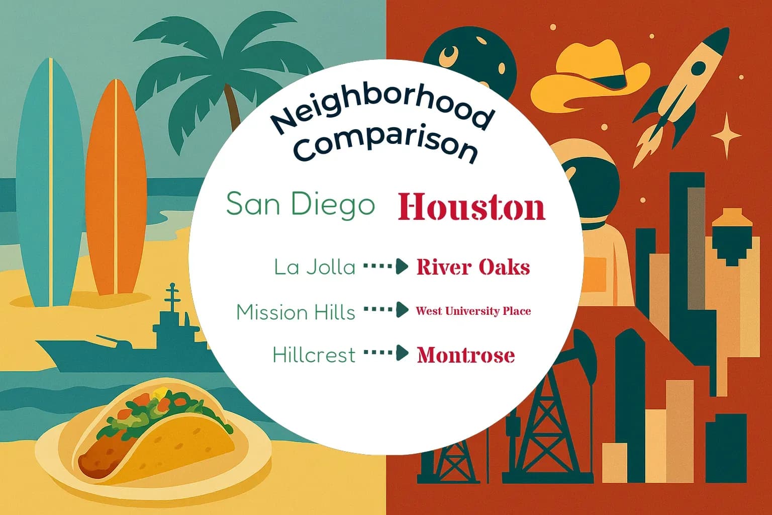 San Diego vs Houston Neighborhood Comparison