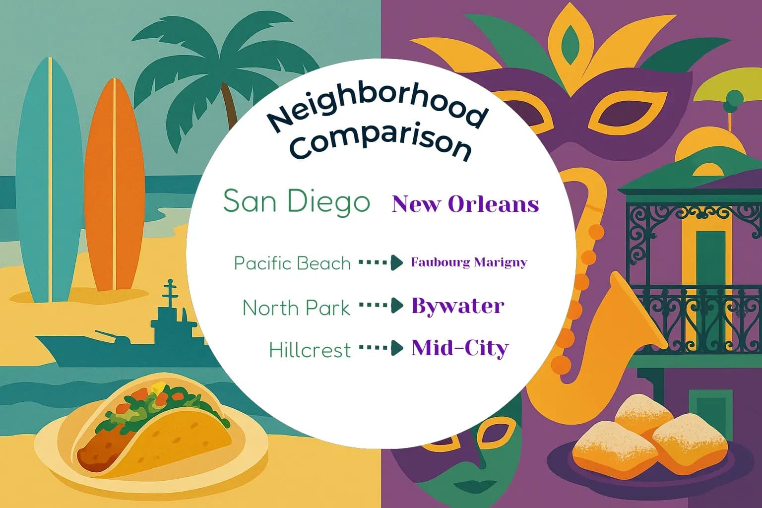 San Diego vs New Orleans Neighborhood Comparison
