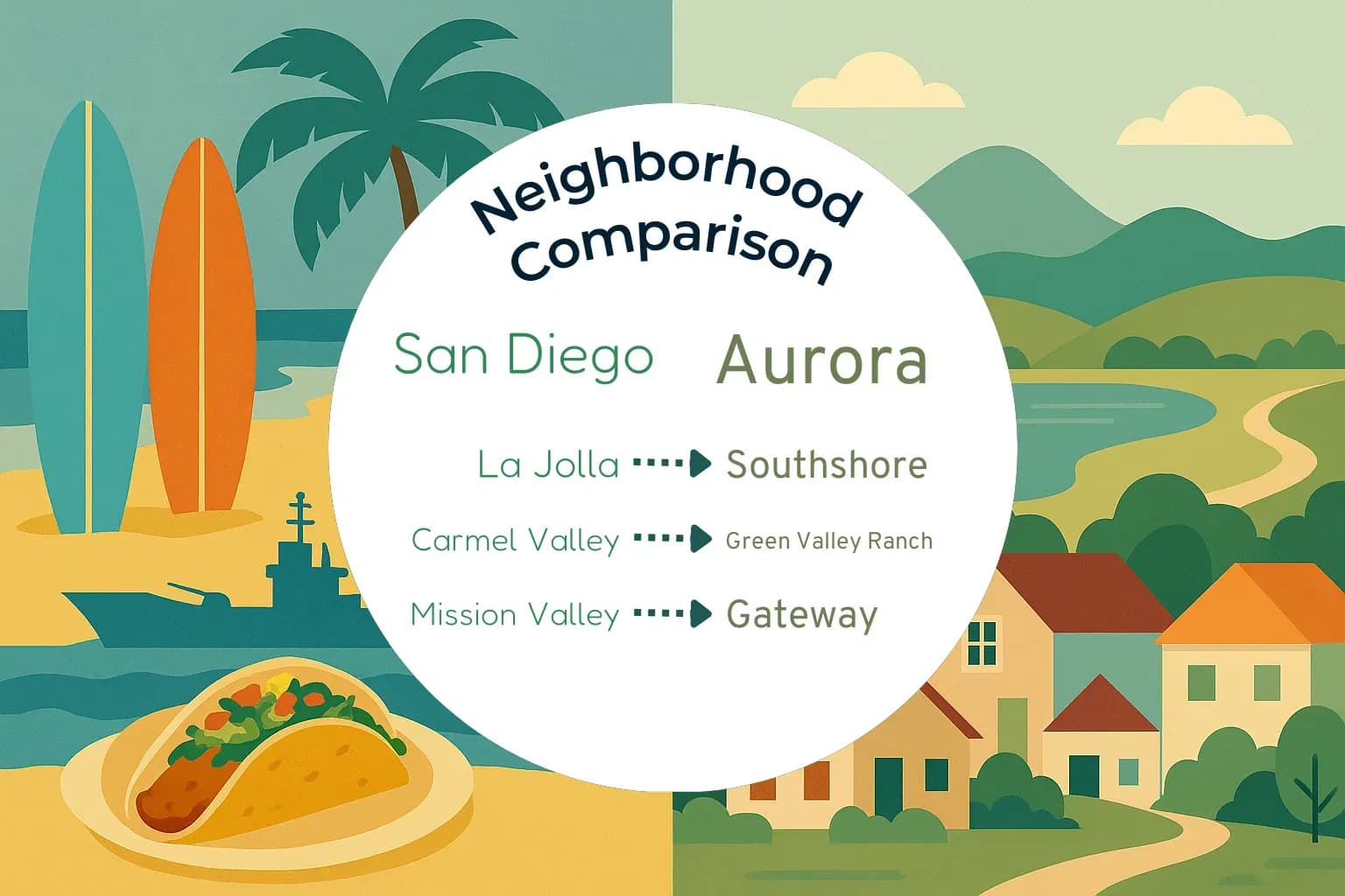 San Diego vs Aurora Neighborhood Comparison
