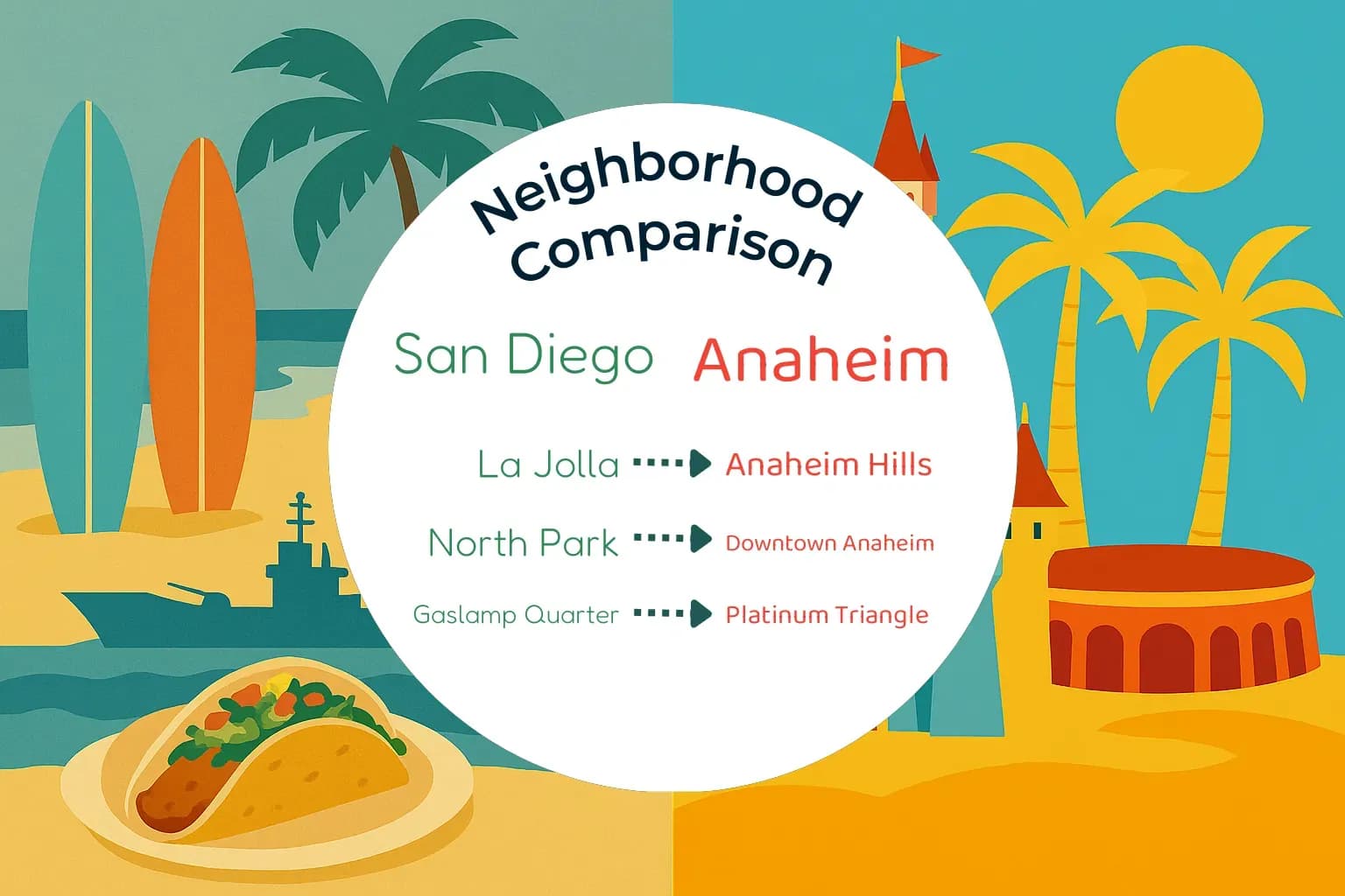 San Diego vs Anaheim Neighborhood Comparison