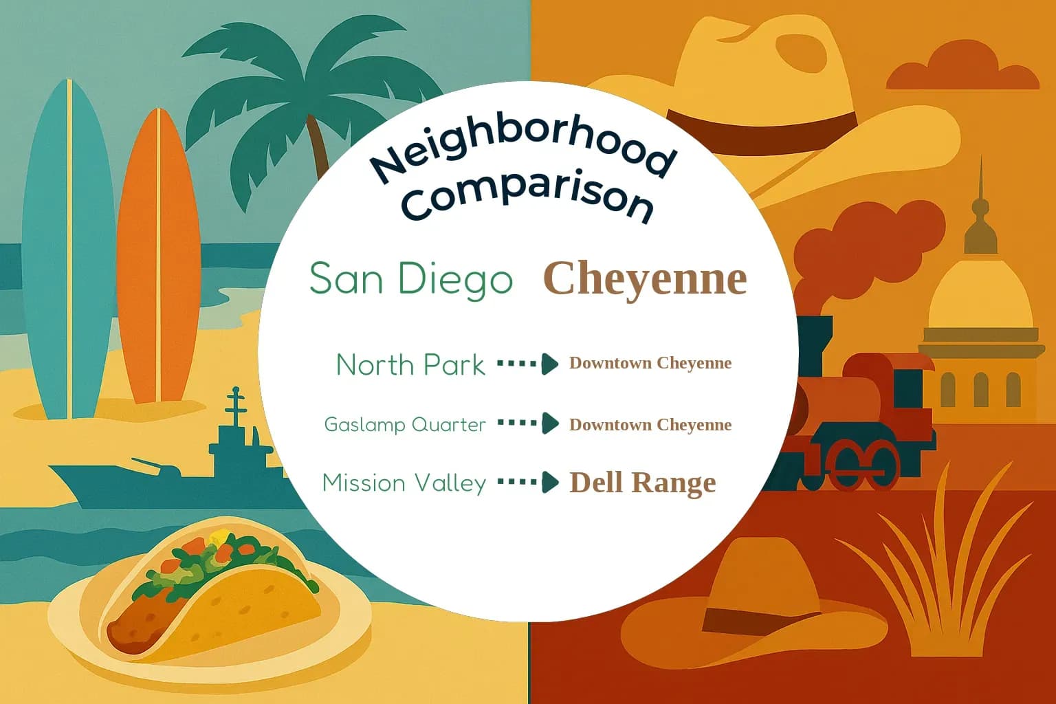 San Diego vs Cheyenne Neighborhood Comparison