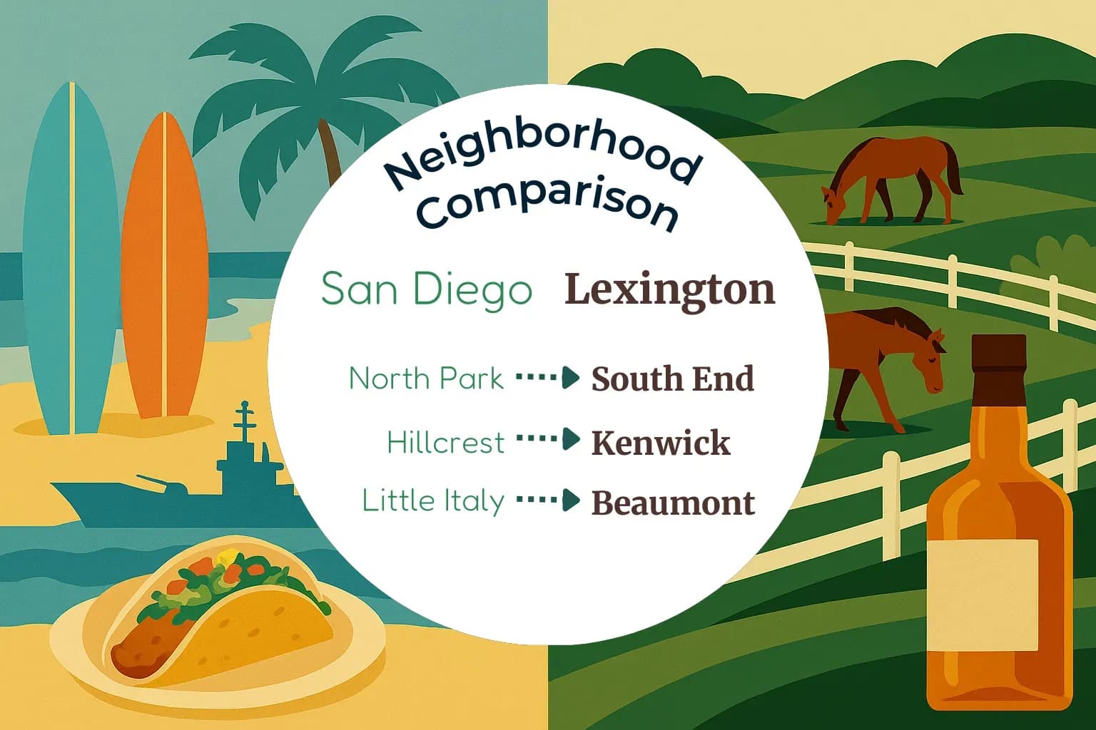 San Diego vs Lexington Neighborhood Comparison