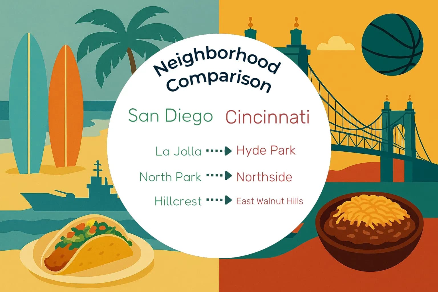 San Diego vs Cincinnati Neighborhood Comparison