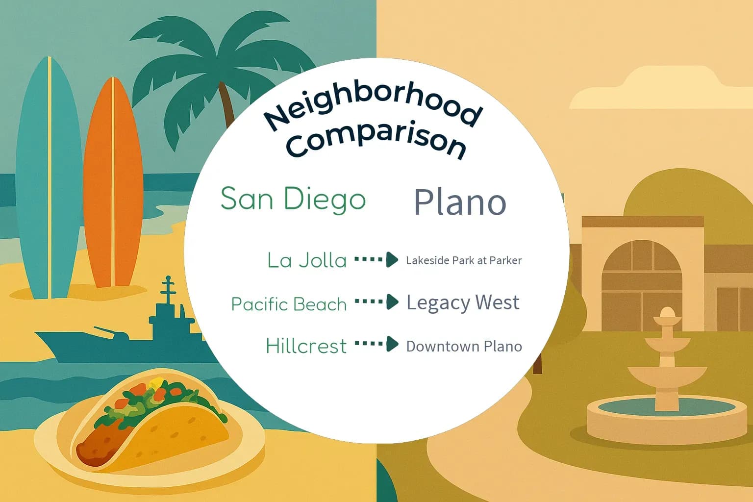 San Diego vs Plano Neighborhood Comparison