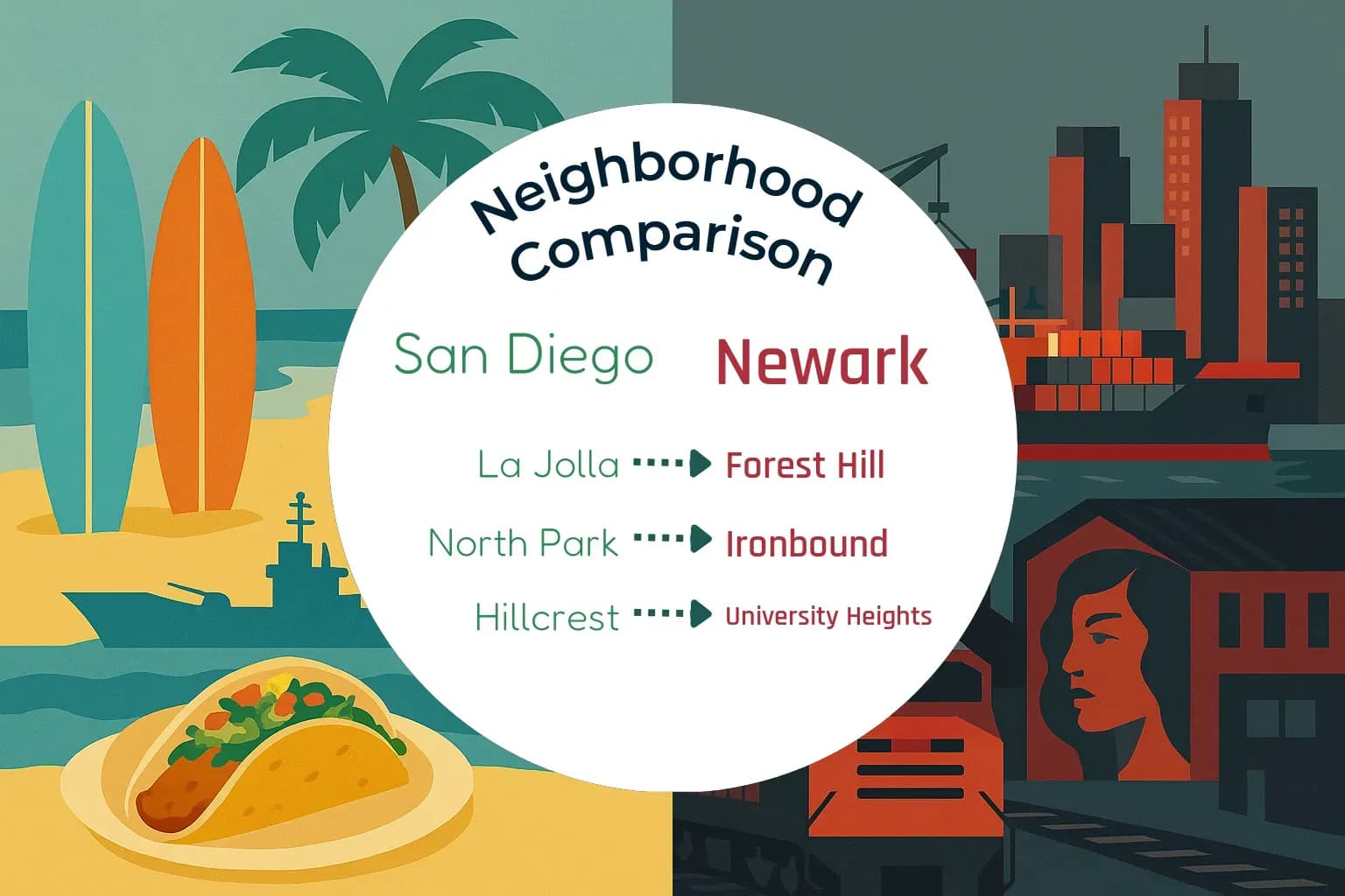 San Diego vs Newark Neighborhood Comparison