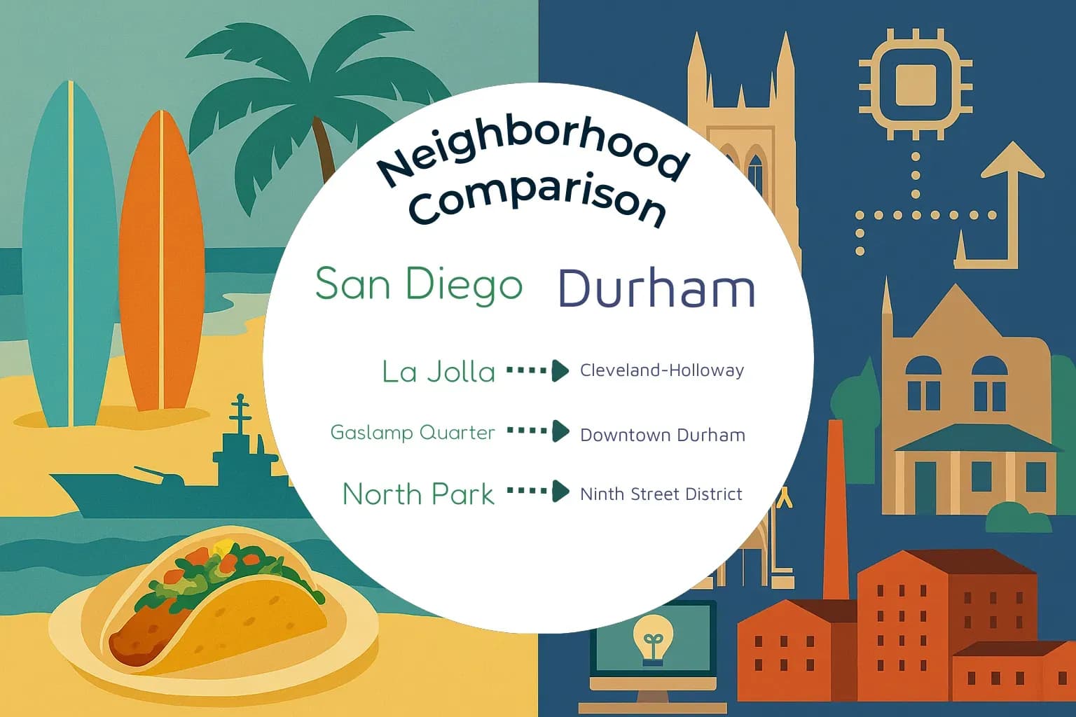 San Diego vs Durham Neighborhood Comparison
