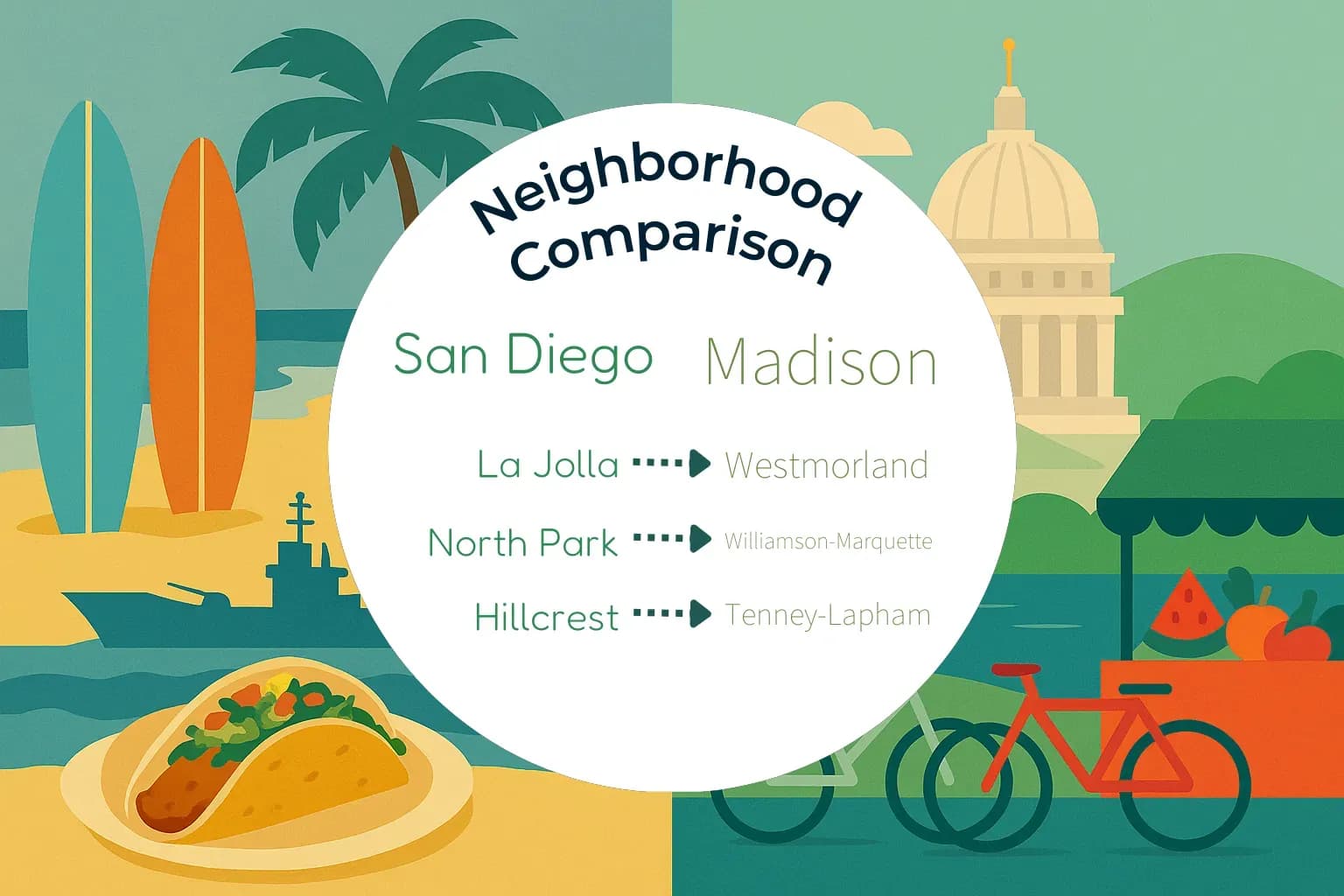San Diego vs Madison Neighborhood Comparison