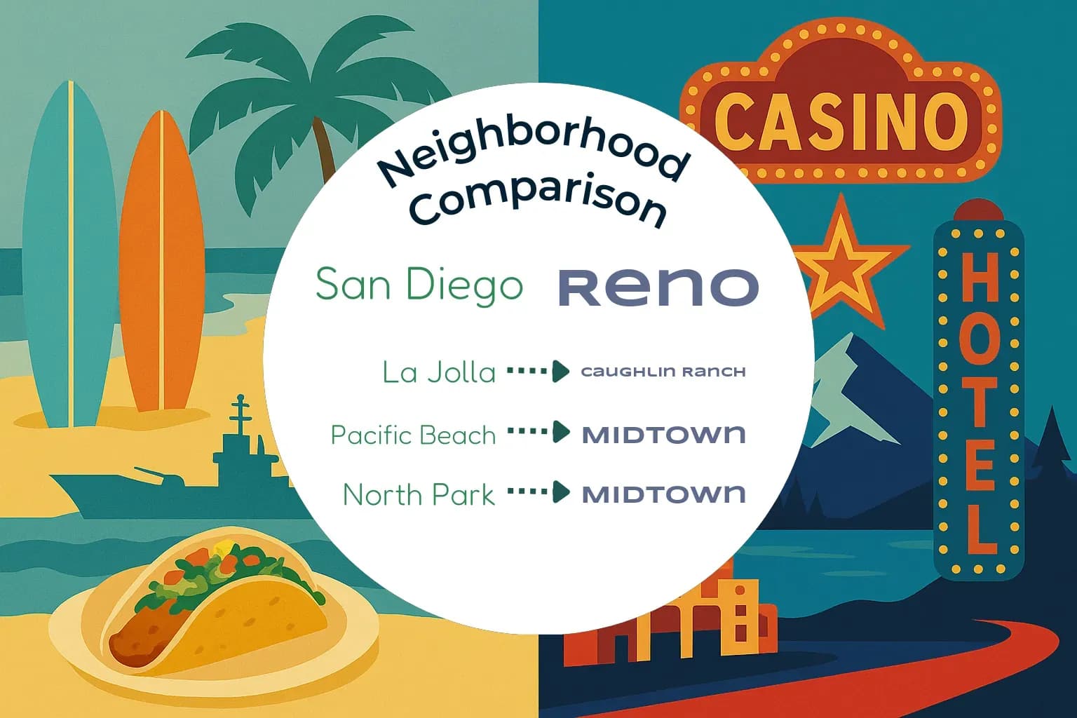 San Diego vs Reno Neighborhood Comparison