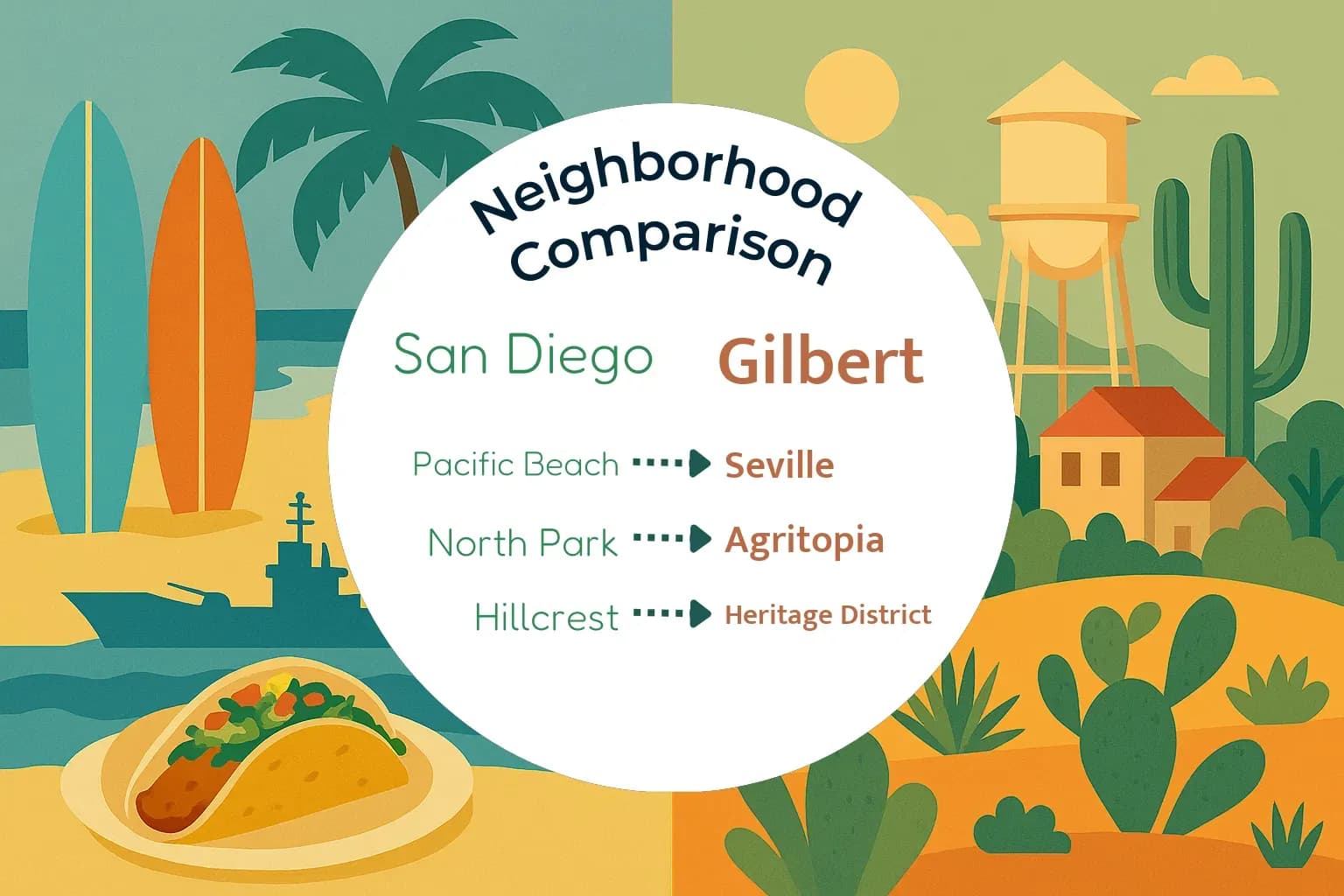 San Diego vs Gilbert Neighborhood Comparison
