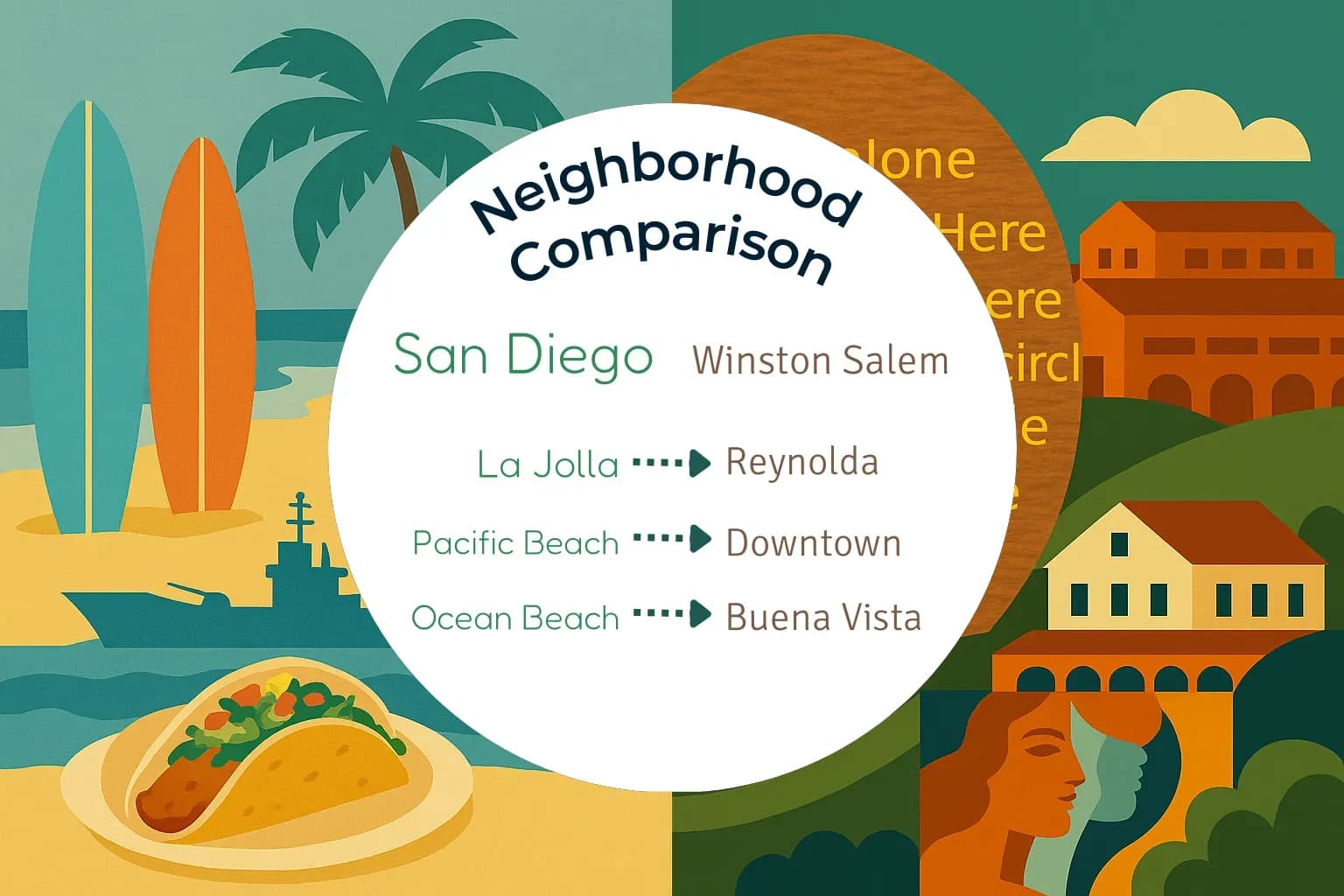 San Diego vs Winston Salem Neighborhood Comparison