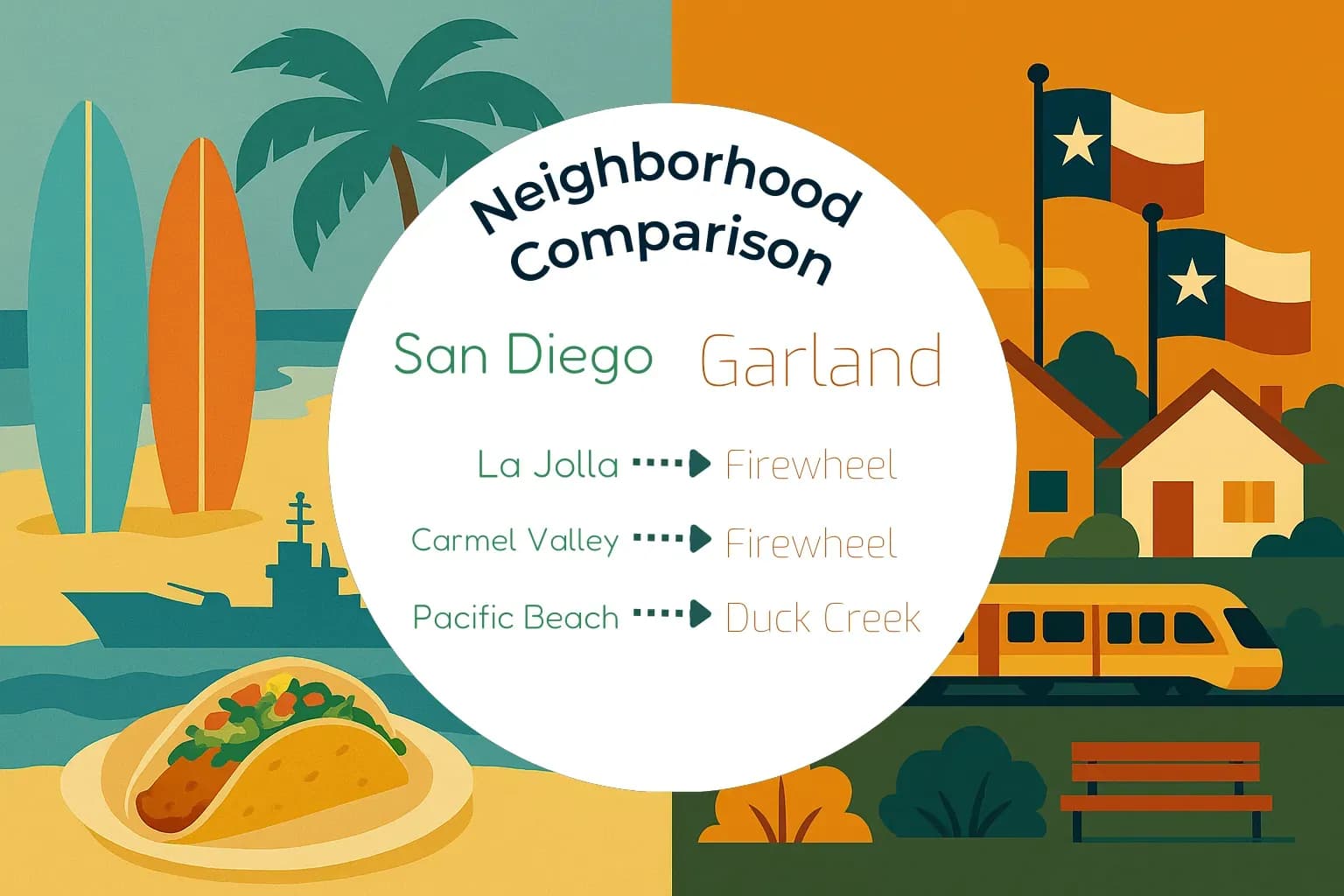 San Diego vs Garland Neighborhood Comparison
