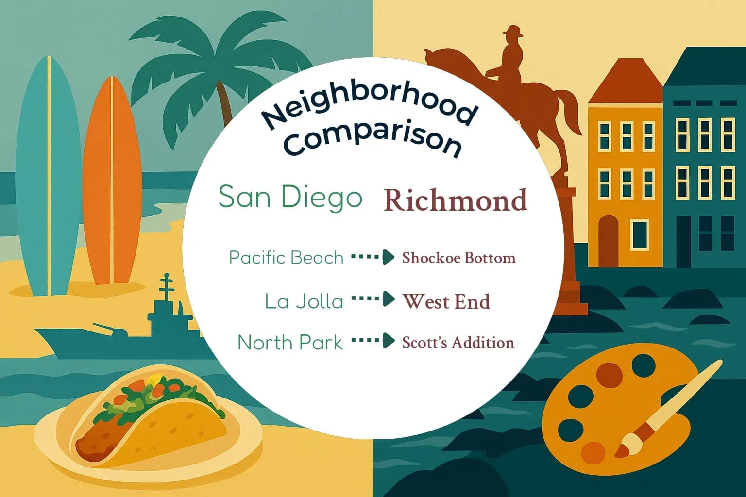 San Diego vs Richmond Neighborhood Comparison