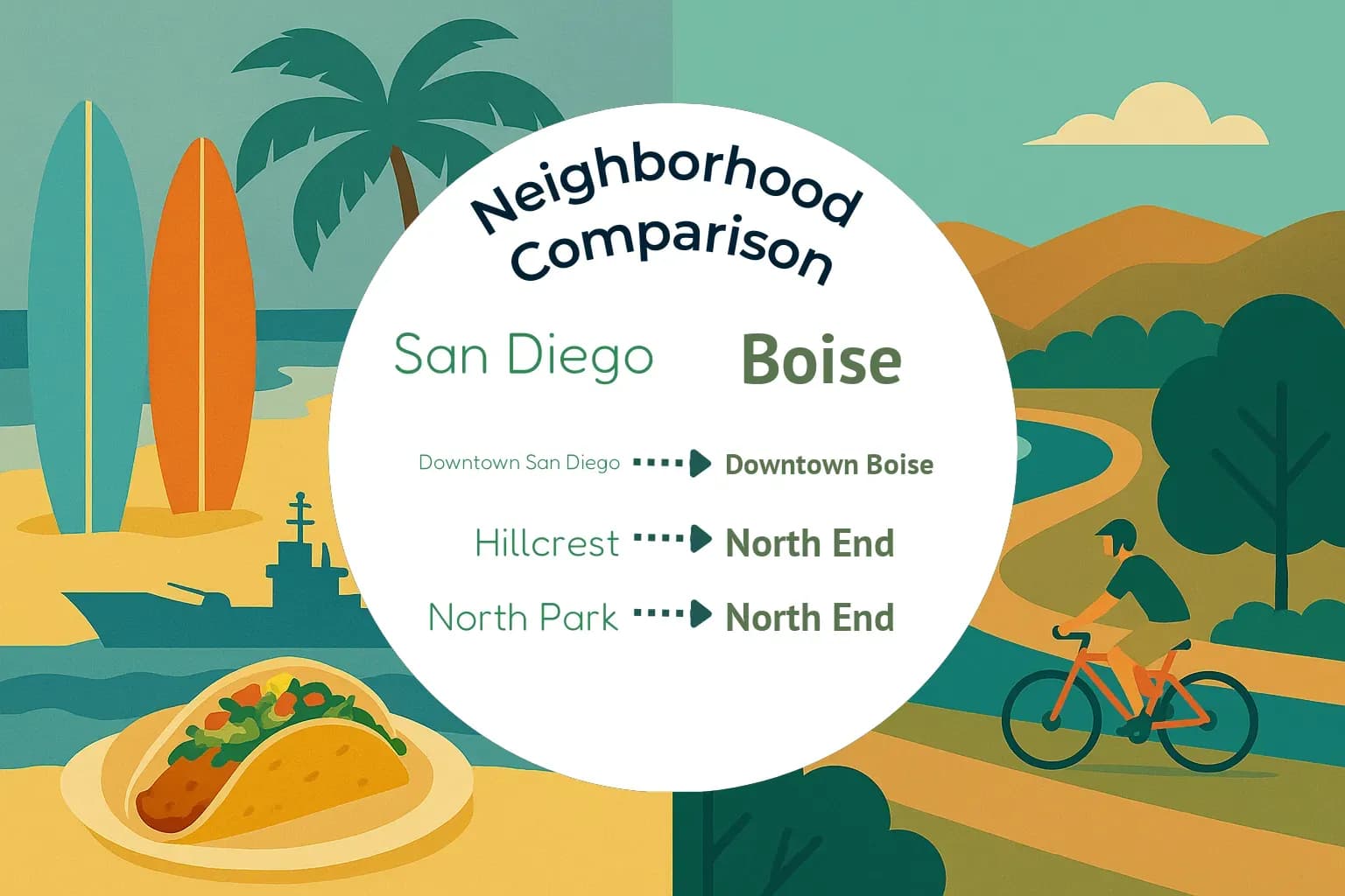 San Diego vs Boise Neighborhood Comparison