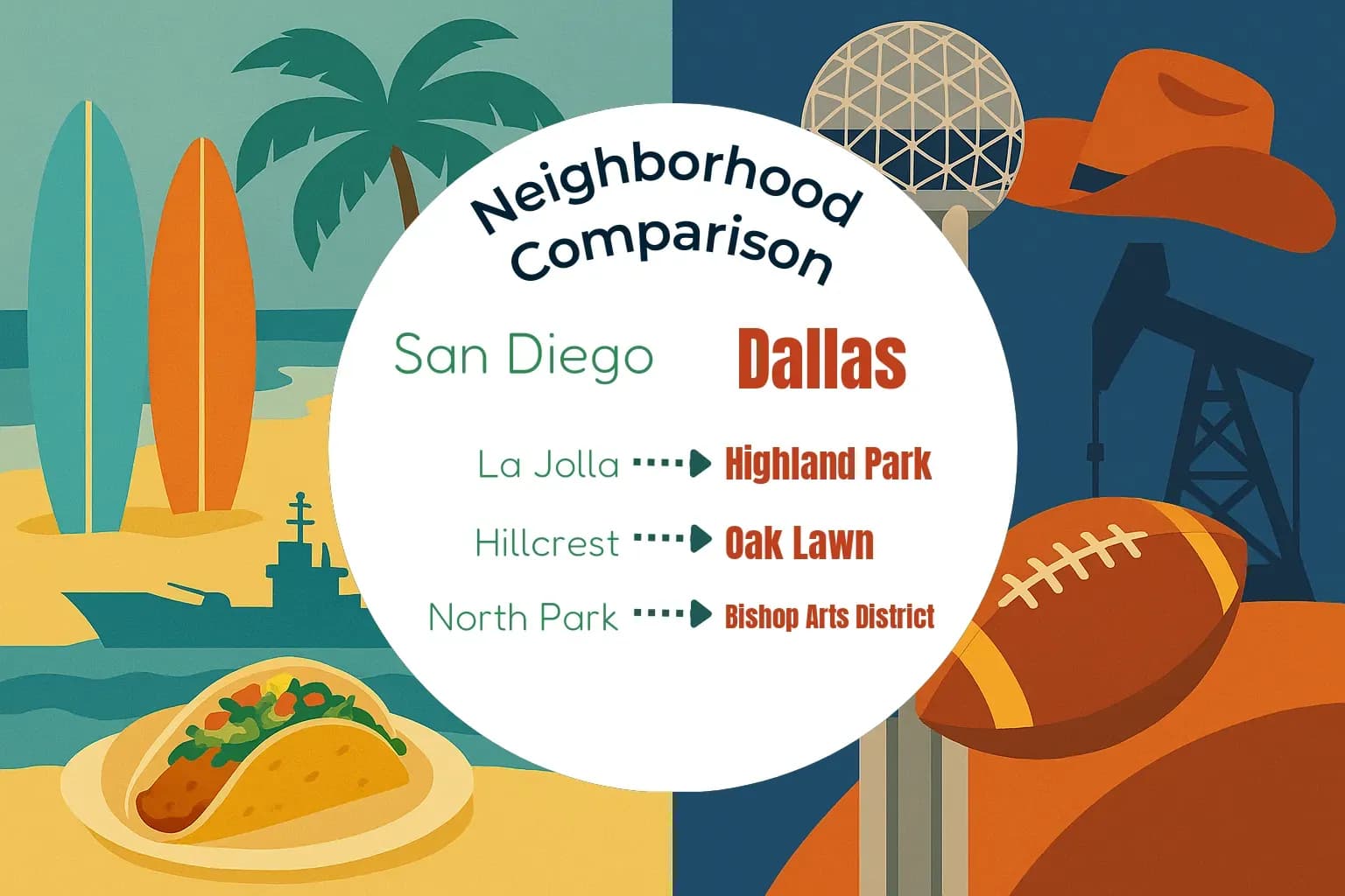 San Diego vs Dallas Neighborhood Comparison