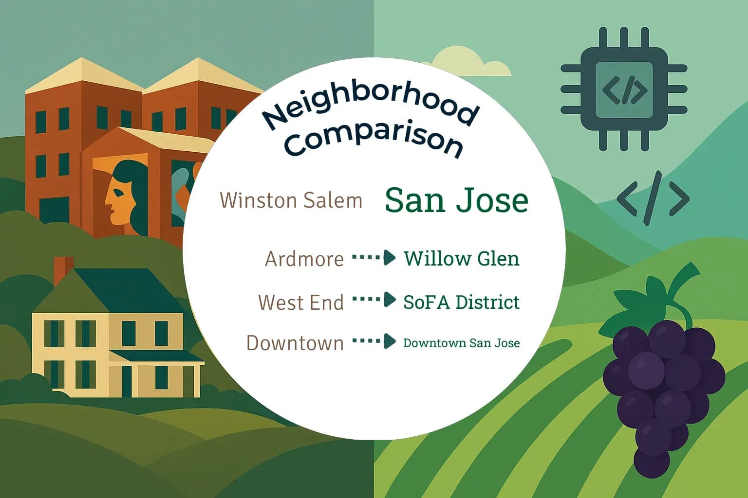 Winston Salem vs San Jose Neighborhood Comparison