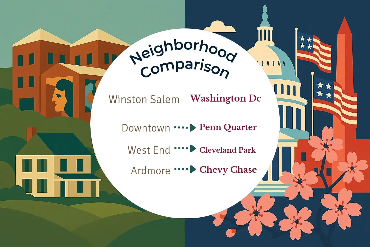 Winston Salem vs Washington DC Neighborhood Comparison