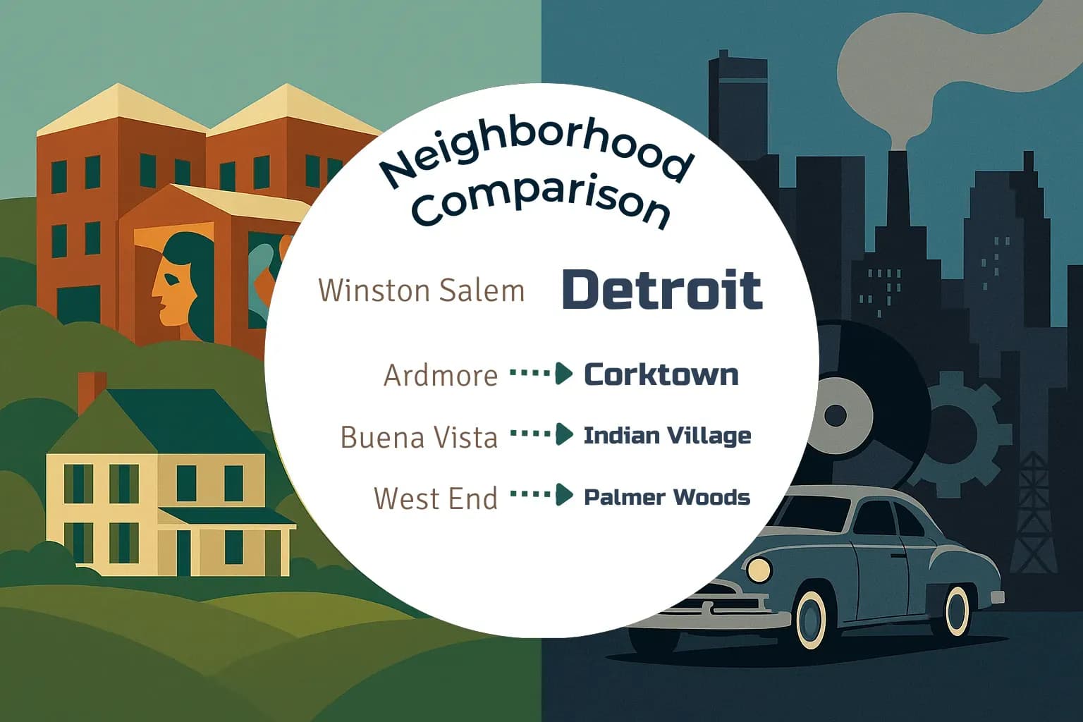 Winston Salem vs Detroit Neighborhood Comparison